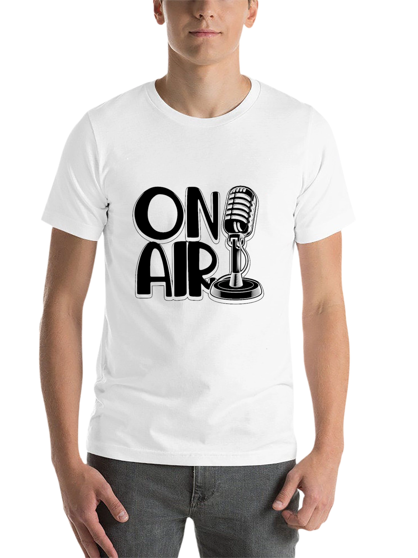 Black On Air Microphone Graphic Tee - Black view 14