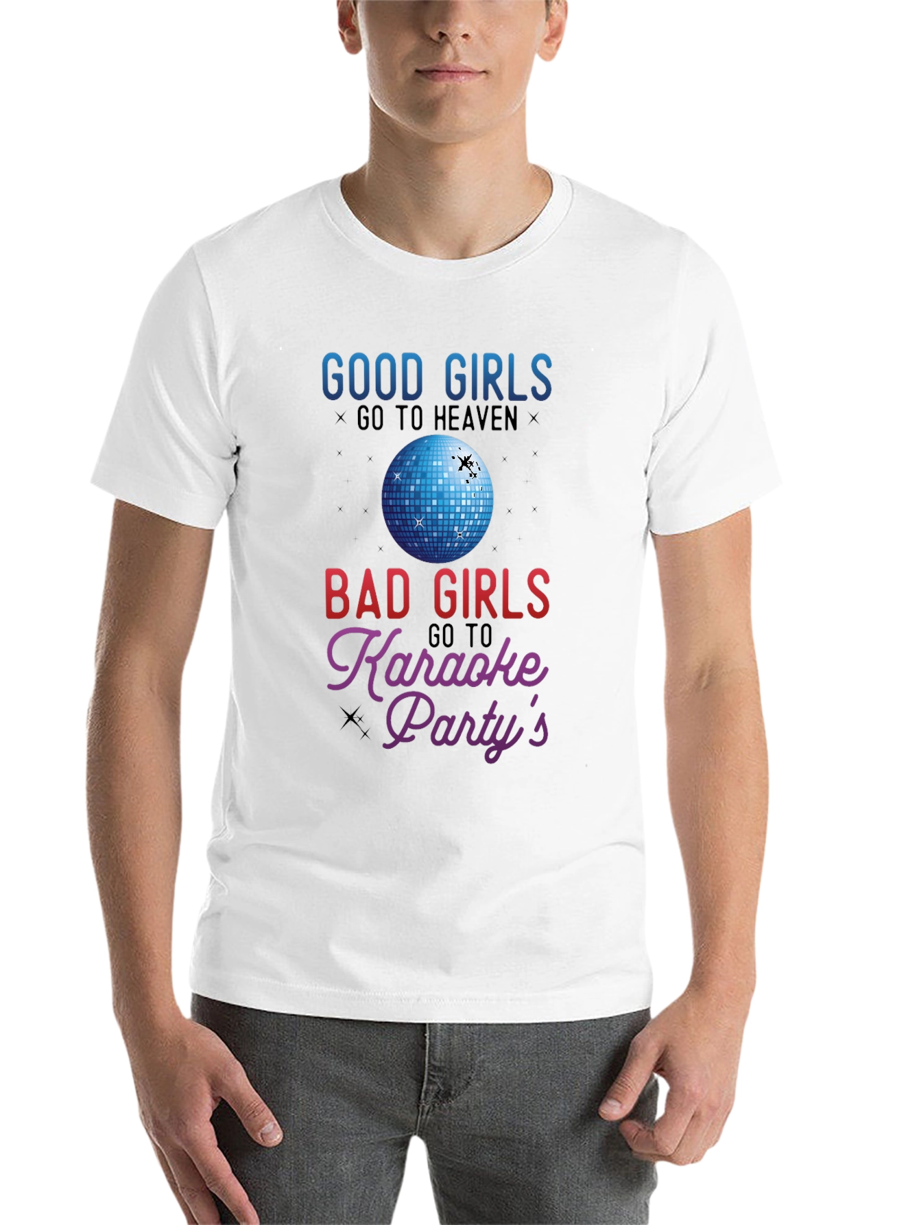 Black Good Girls Heaven Bad Girls Karaoke T-Shirt view 14