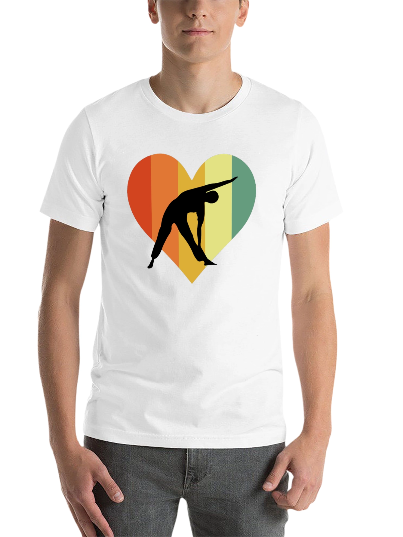 Black Yoga Heart Graphic T-Shirt - Unisex Black Tee view 14