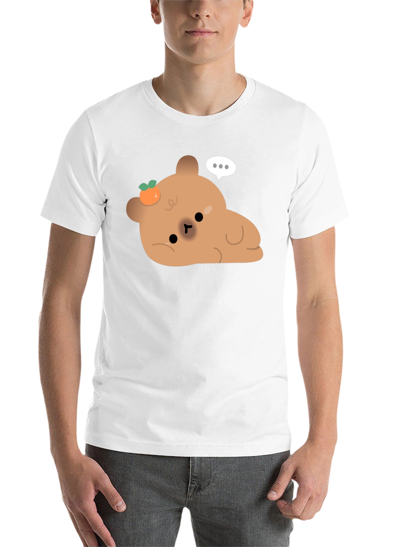 Black Cute Bear with Tangerine T-Shirt view 14