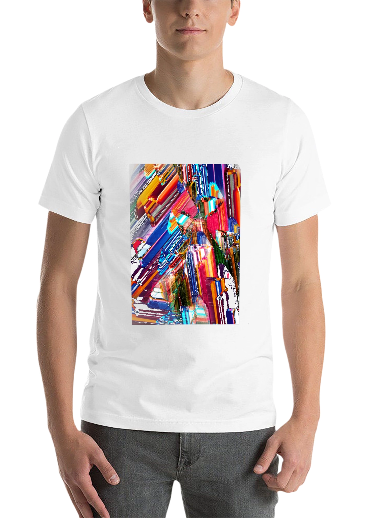 Black Abstract Art Graphic Print Black T-Shirt view 14
