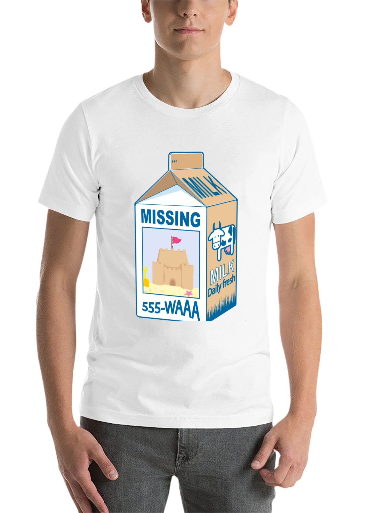 Black Funny Missing Milk Carton T-Shirt view 14