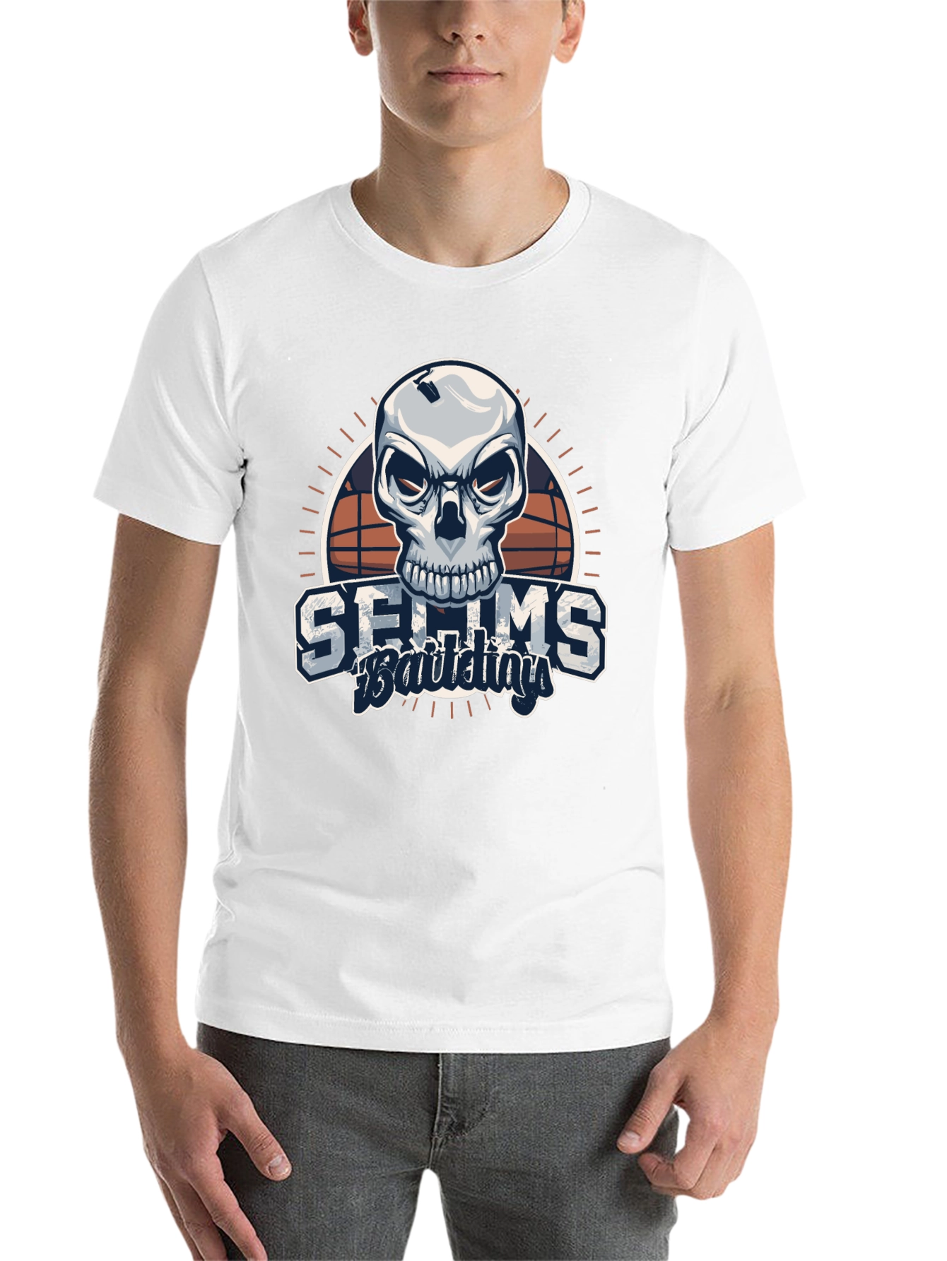 Black Skull Basketball Graphic Black T-Shirt view 14