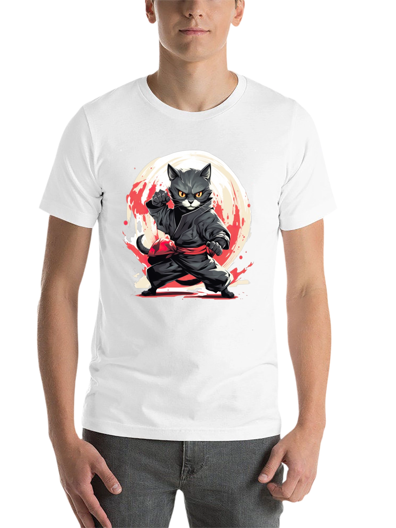 Black Ninja Cat T-Shirt - Martial Arts Kitten Tee view 14
