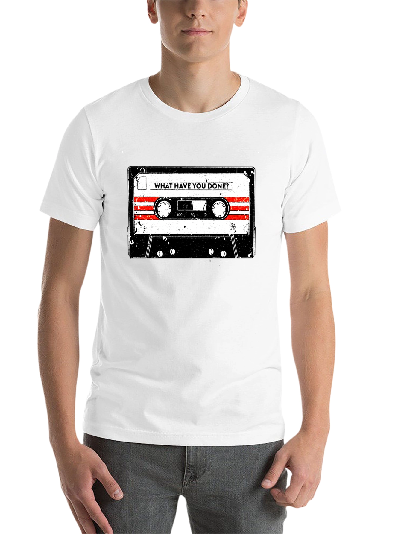 Black Vintage Cassette Tape Graphic Tee - "What Have You Done?" view 14