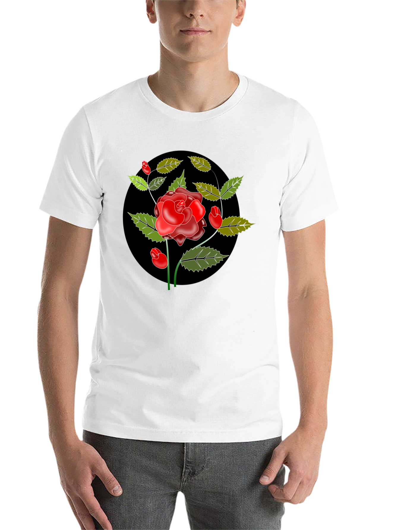 Black Black Rose Graphic Tee - Classic Style view 14