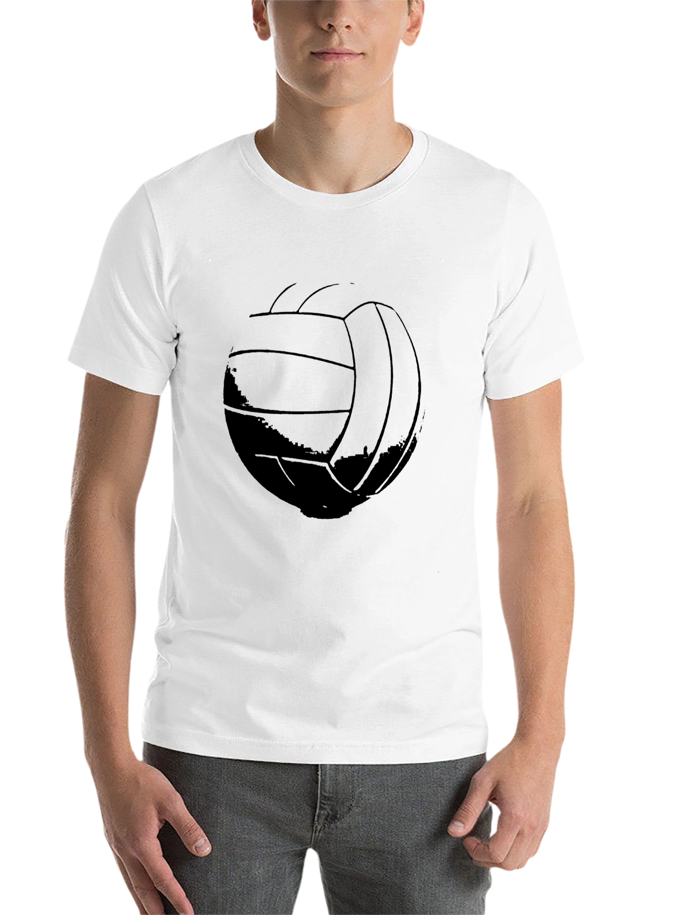 Black Volleyball Graphic Tee - Black Cotton T-Shirt view 14