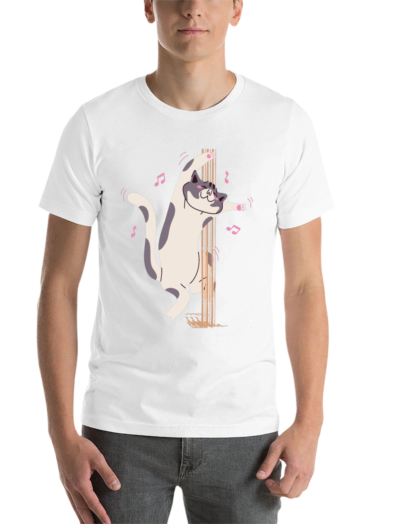 Black Pole Dancing Cat Graphic T-Shirt view 14