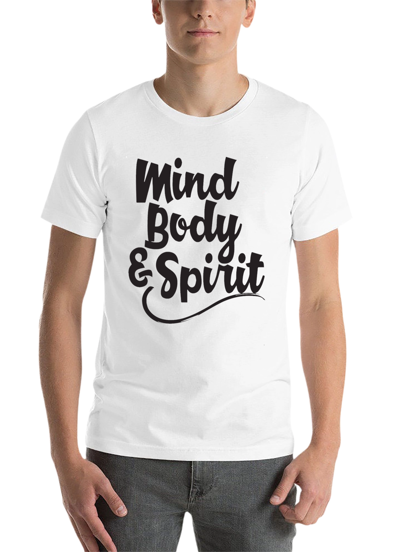 Black Mind Body & Spirit Graphic Tee - Soft Black T-Shirt view 14