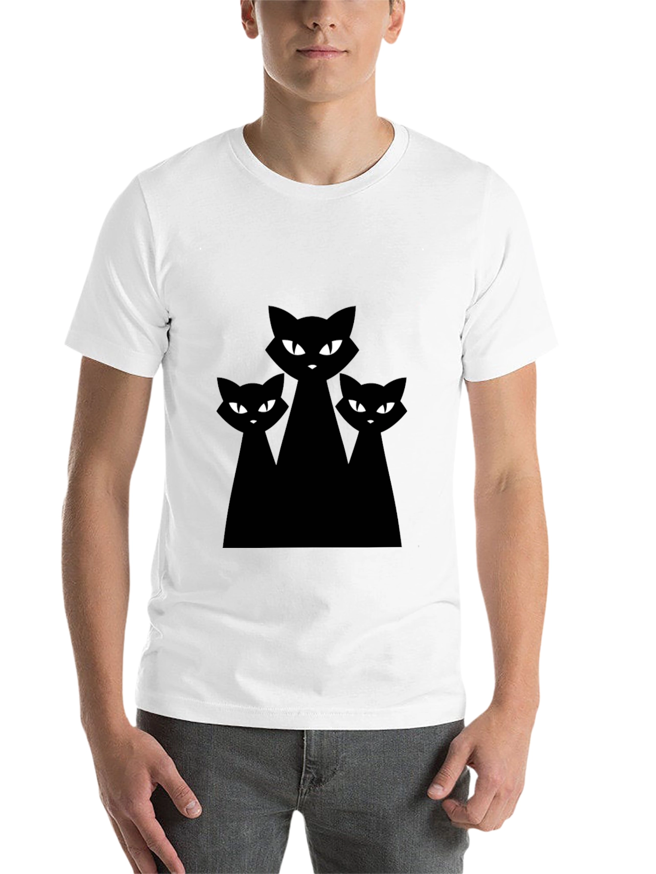 Black Black Cat Graphic Tee - Unisex Halloween Shirt view 14