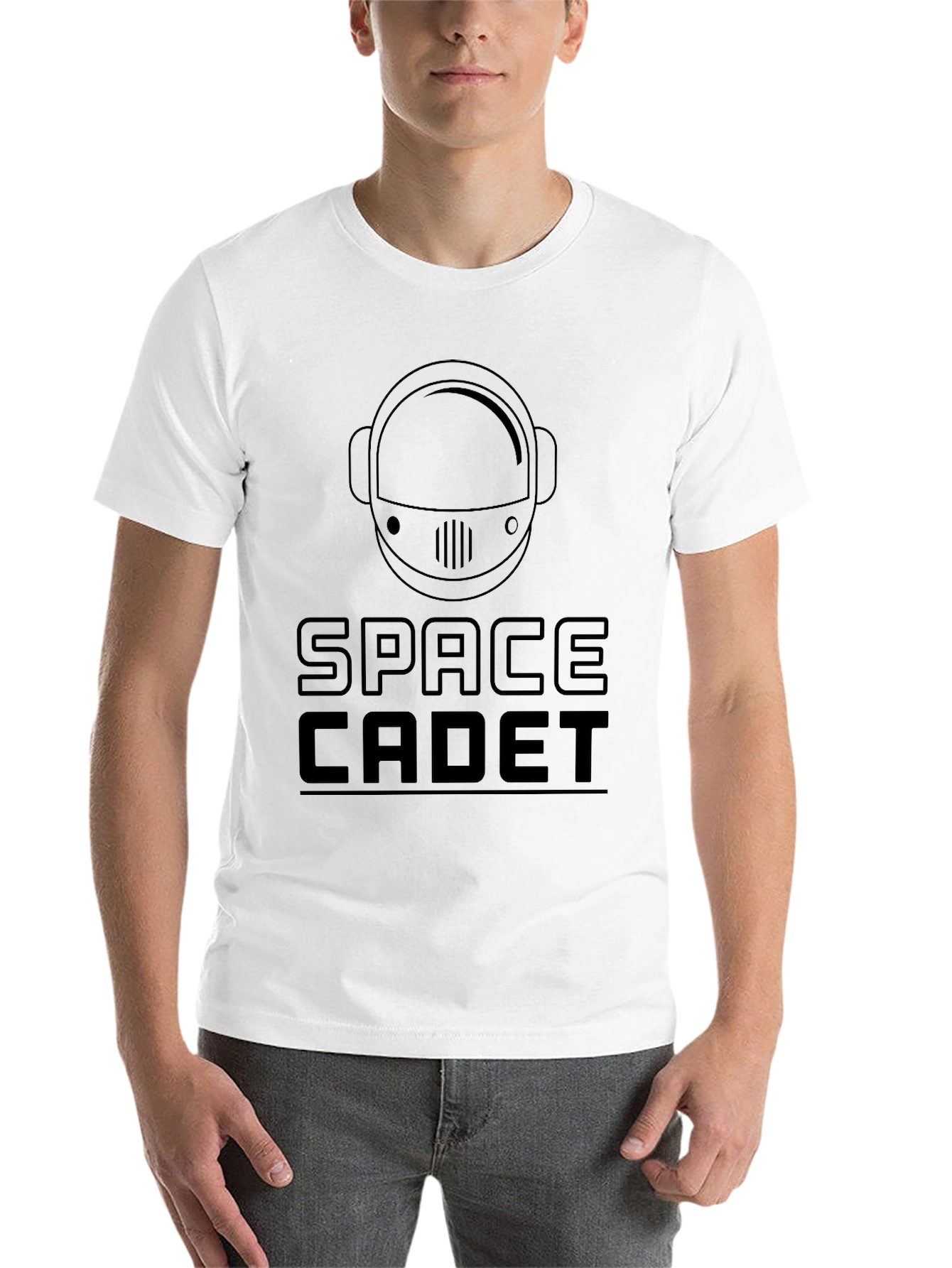 Black Space Cadet T-Shirt - Astronaut Helmet Graphic Tee view 14