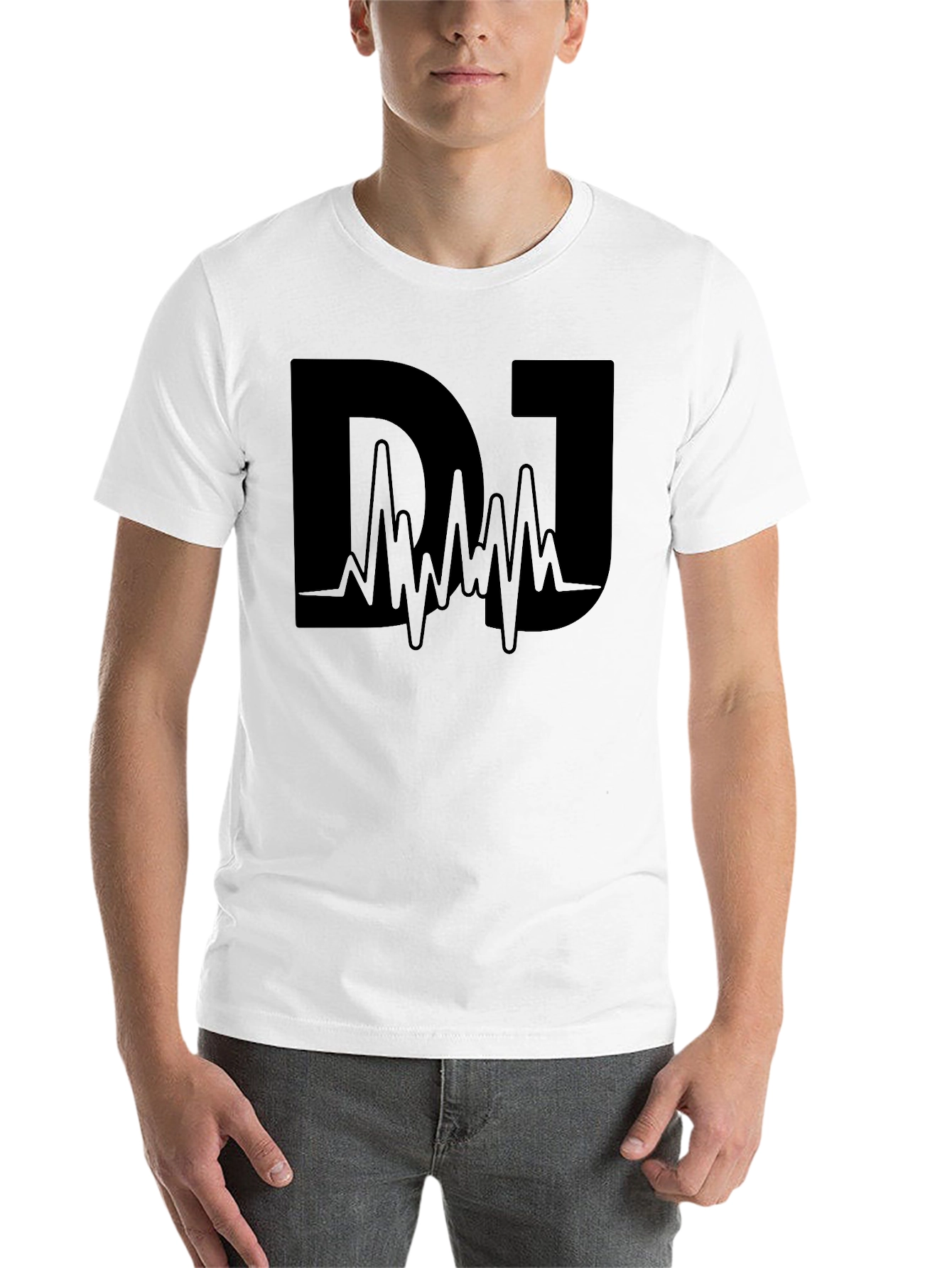 Black DJ Graphic T-Shirt - Sound Wave Design view 14