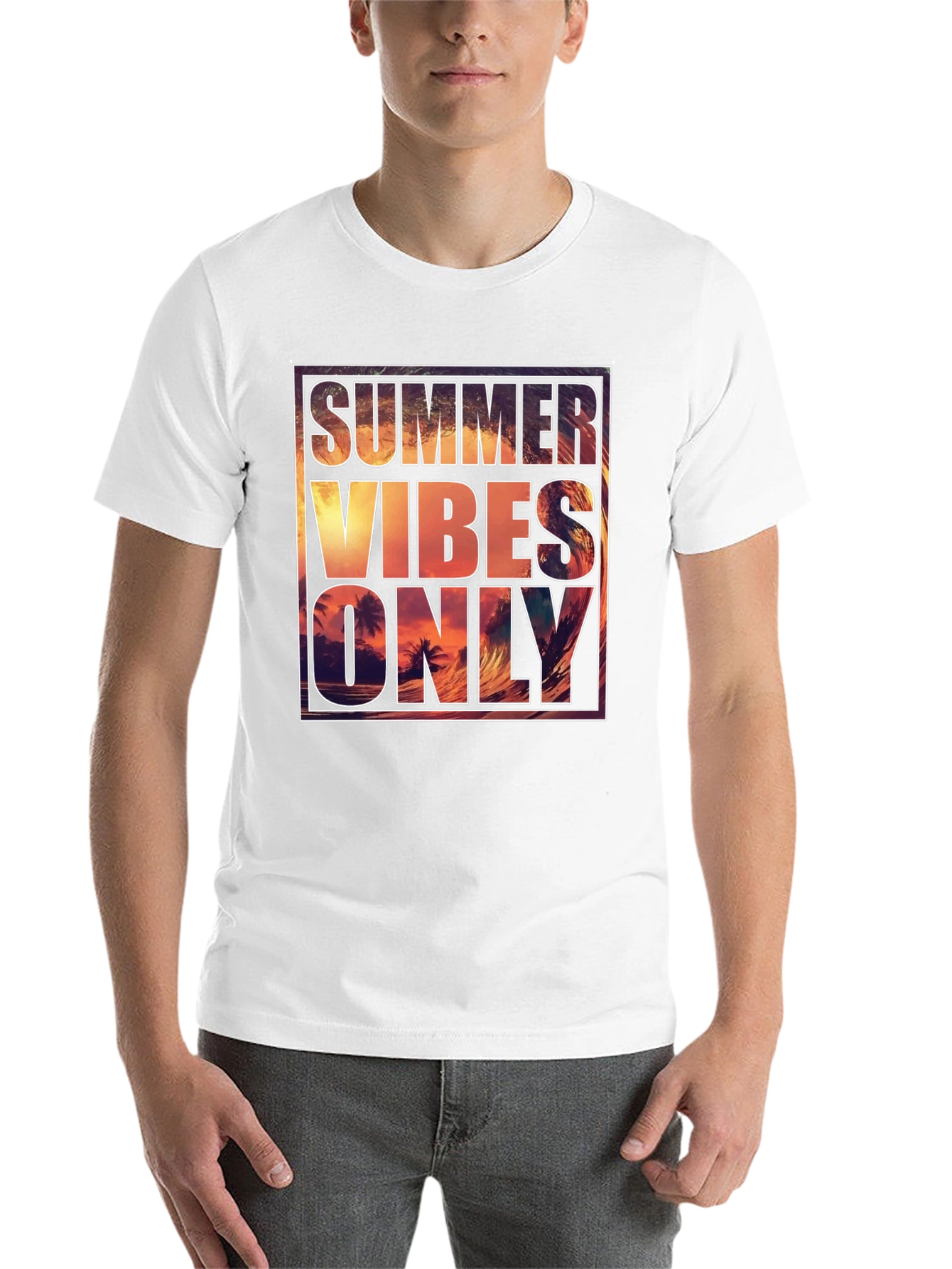 Black Summer Vibes Graphic Tee - Men's Black T-Shirt view 14
