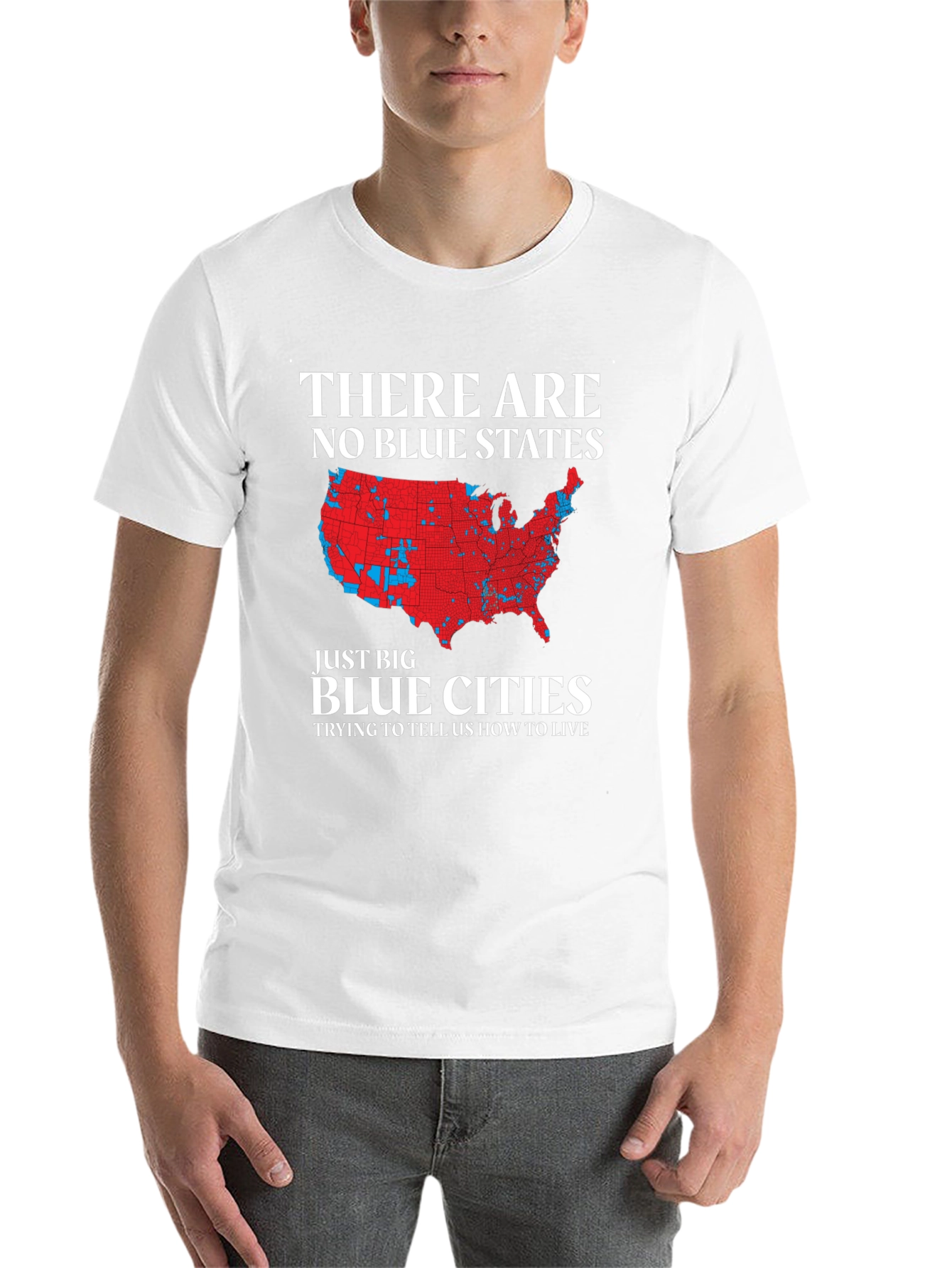 Black Political Statement T-Shirt: No Blue States view 14