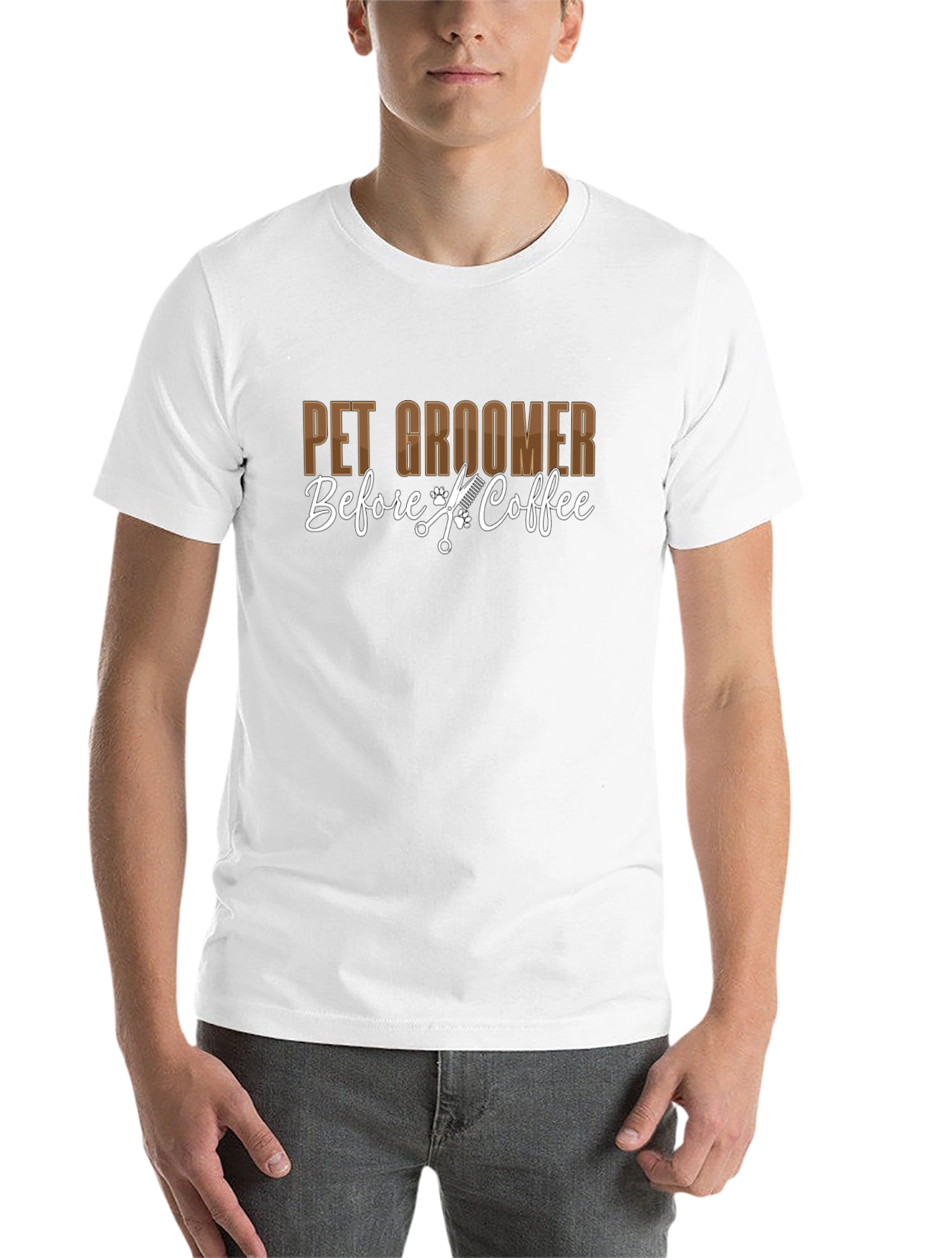 Black Pet Groomer T-Shirt - Before Coffee! view 14