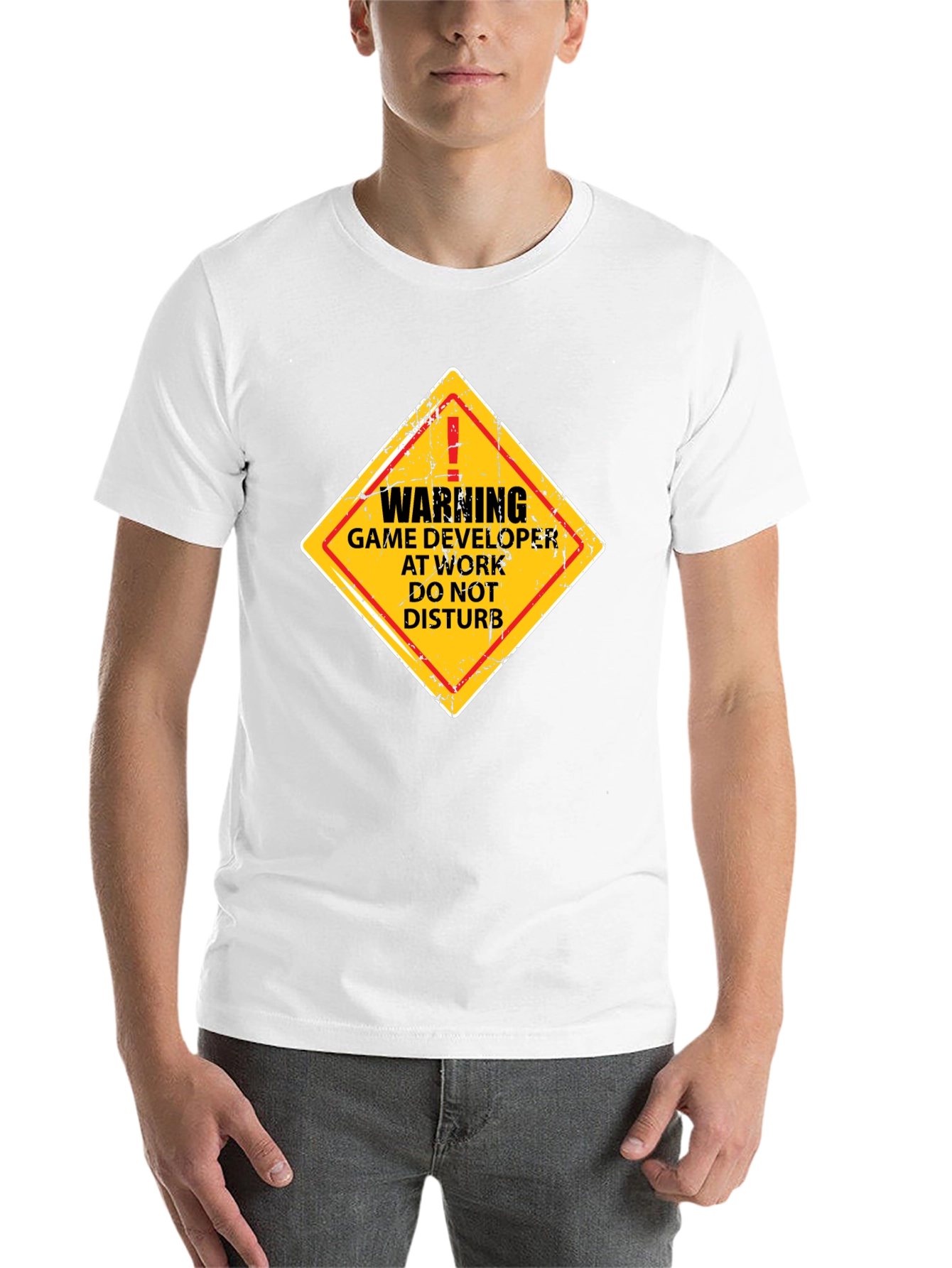 Black Warning Game Developer T-Shirt - Funny Programmer Tee view 14
