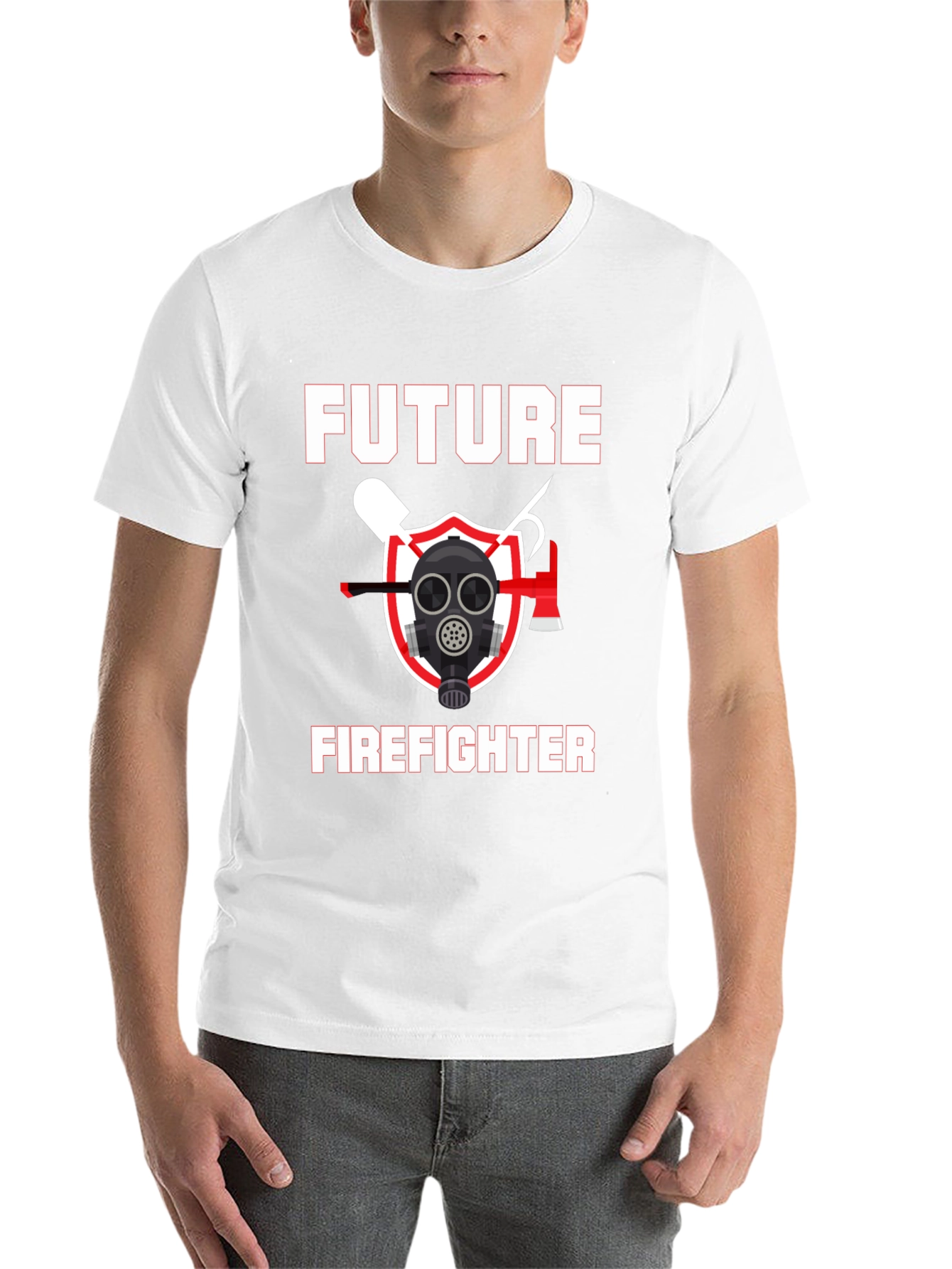 Black Future Firefighter Graphic T-Shirt - Black Cotton Tee view 14