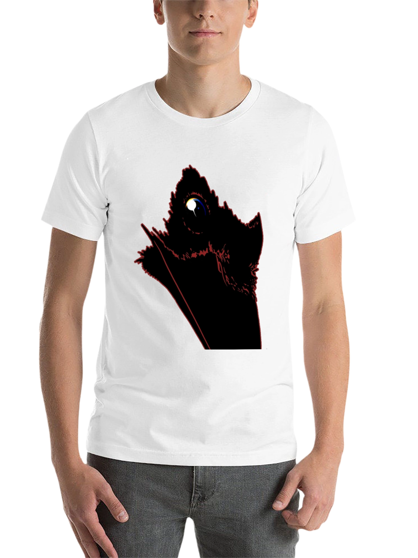 Black Raven Silhouette Graphic Tee - Men's Black T-Shirt view 14