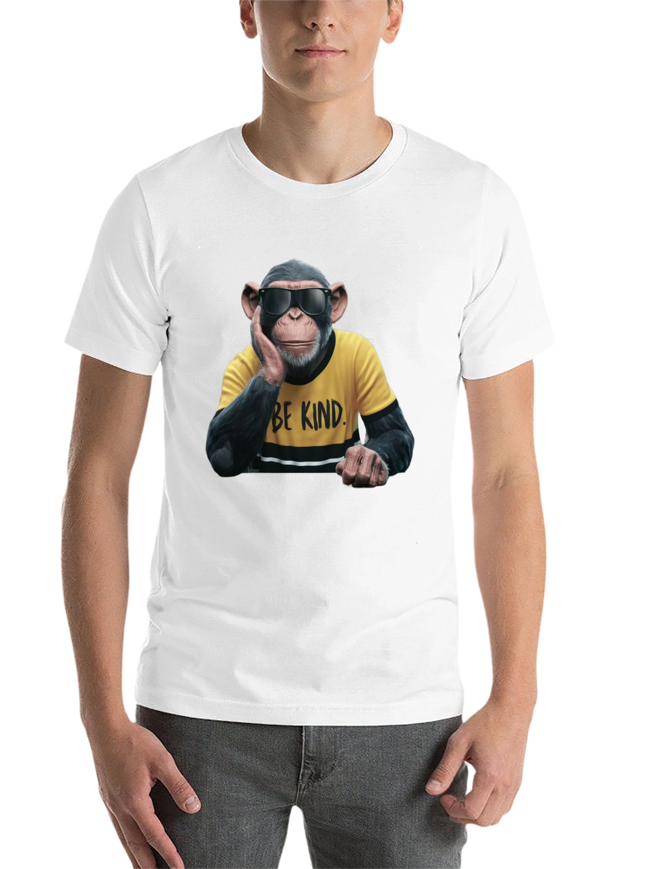 Black Cool Monkey Graphic Tee - Be Kind view 14