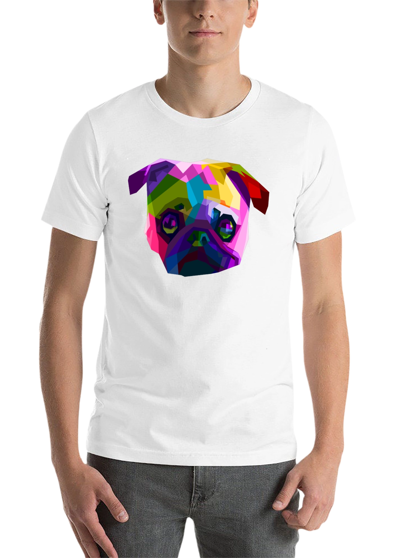 Black Geometric Pug Graphic Tee - Bold Style view 14