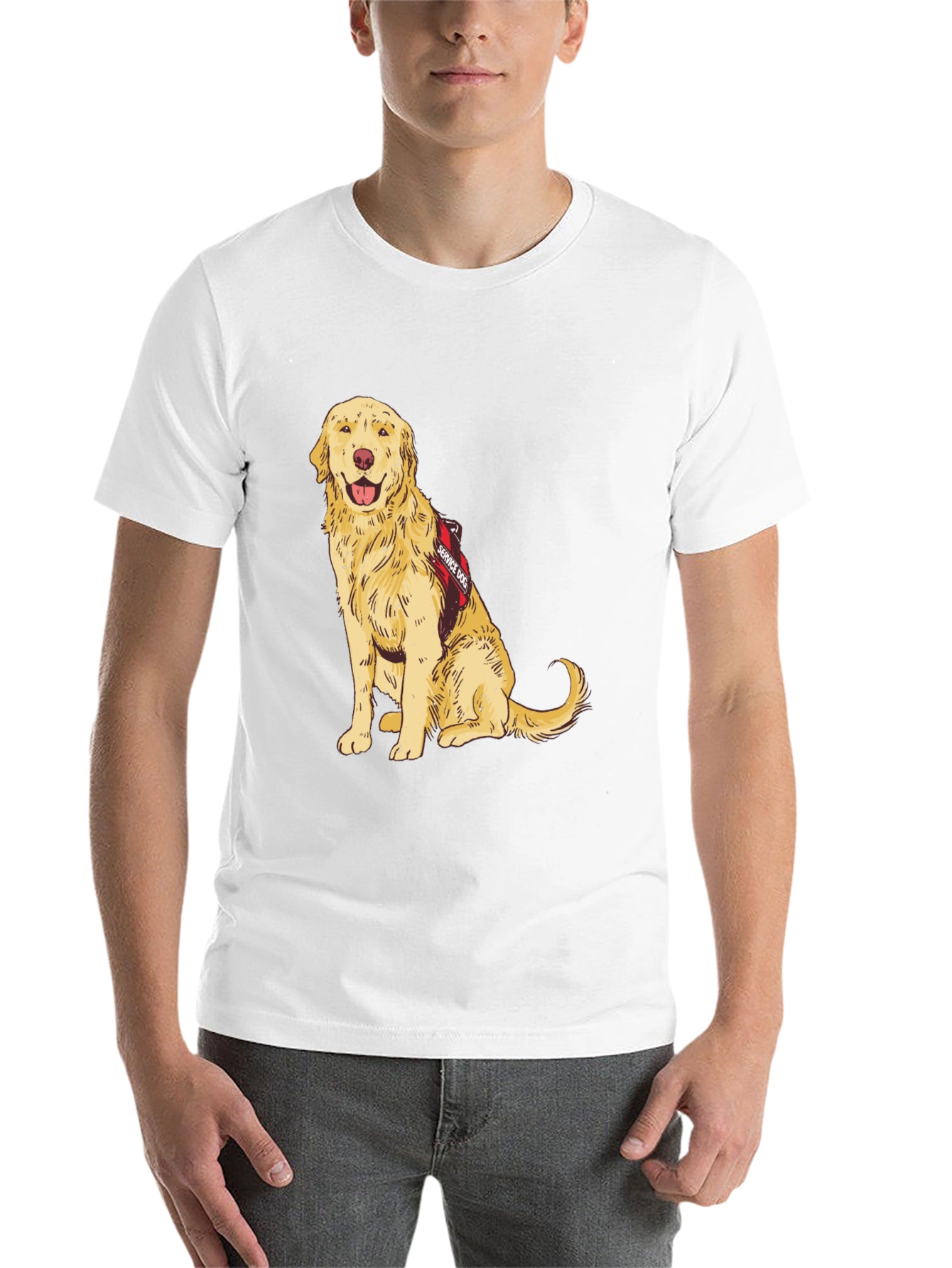 Service Dog Golden Retriever Graphic T-Shirt - 14