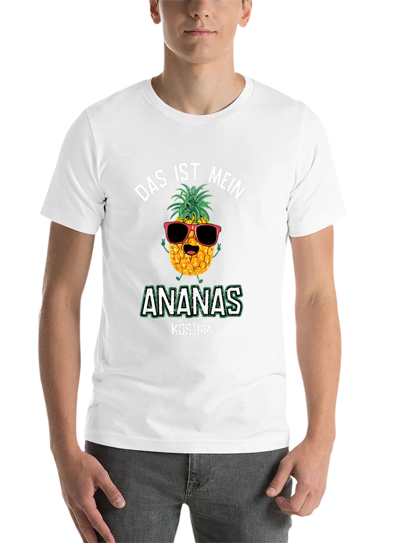 Black Das ist mein Ananas Kostüm Funny German Pineapple T-Shirt view 14