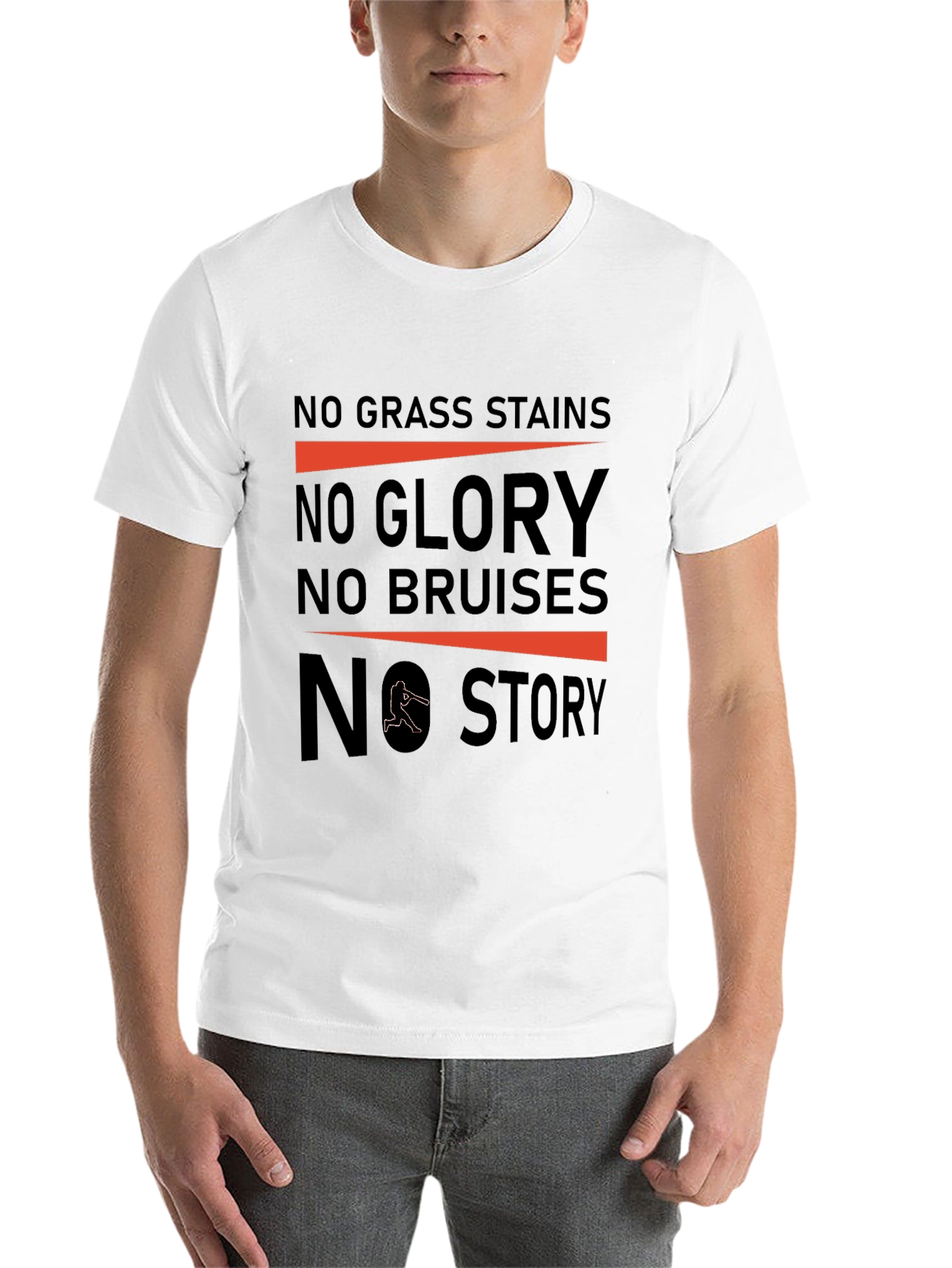 Black No Grass Stains Baseball T-Shirt view 14