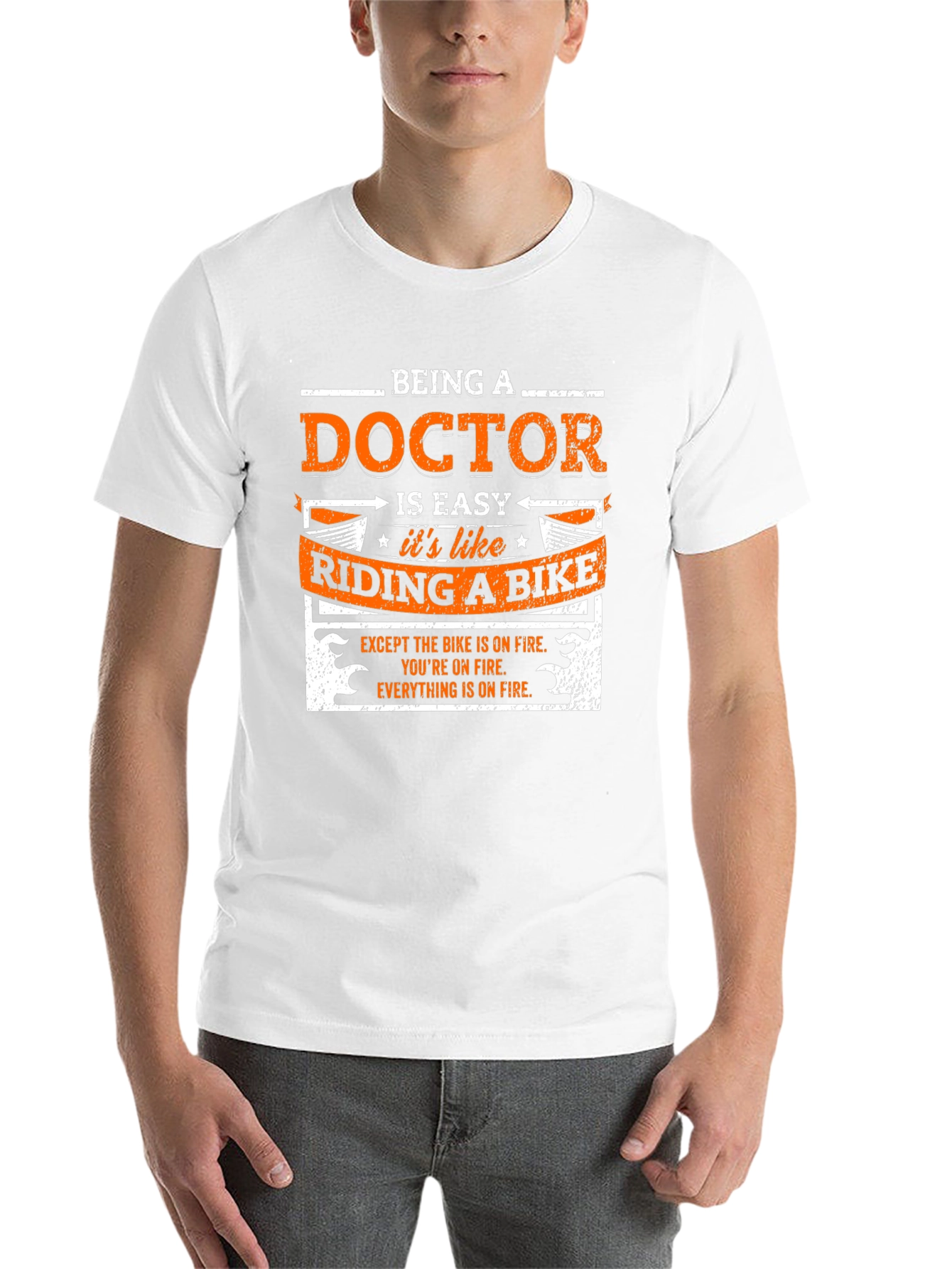 Black Funny Doctor Riding a Bike T-Shirt view 14