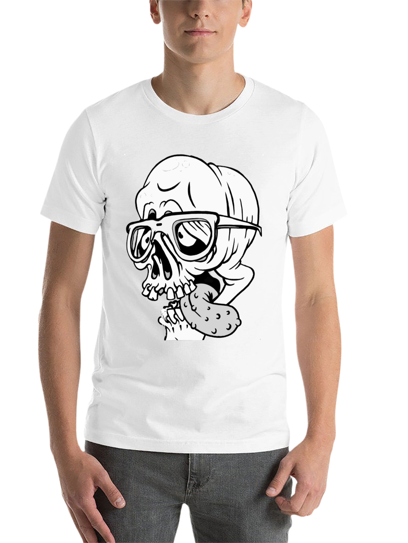 Black Skull with Pickle Graphic Tee view 14