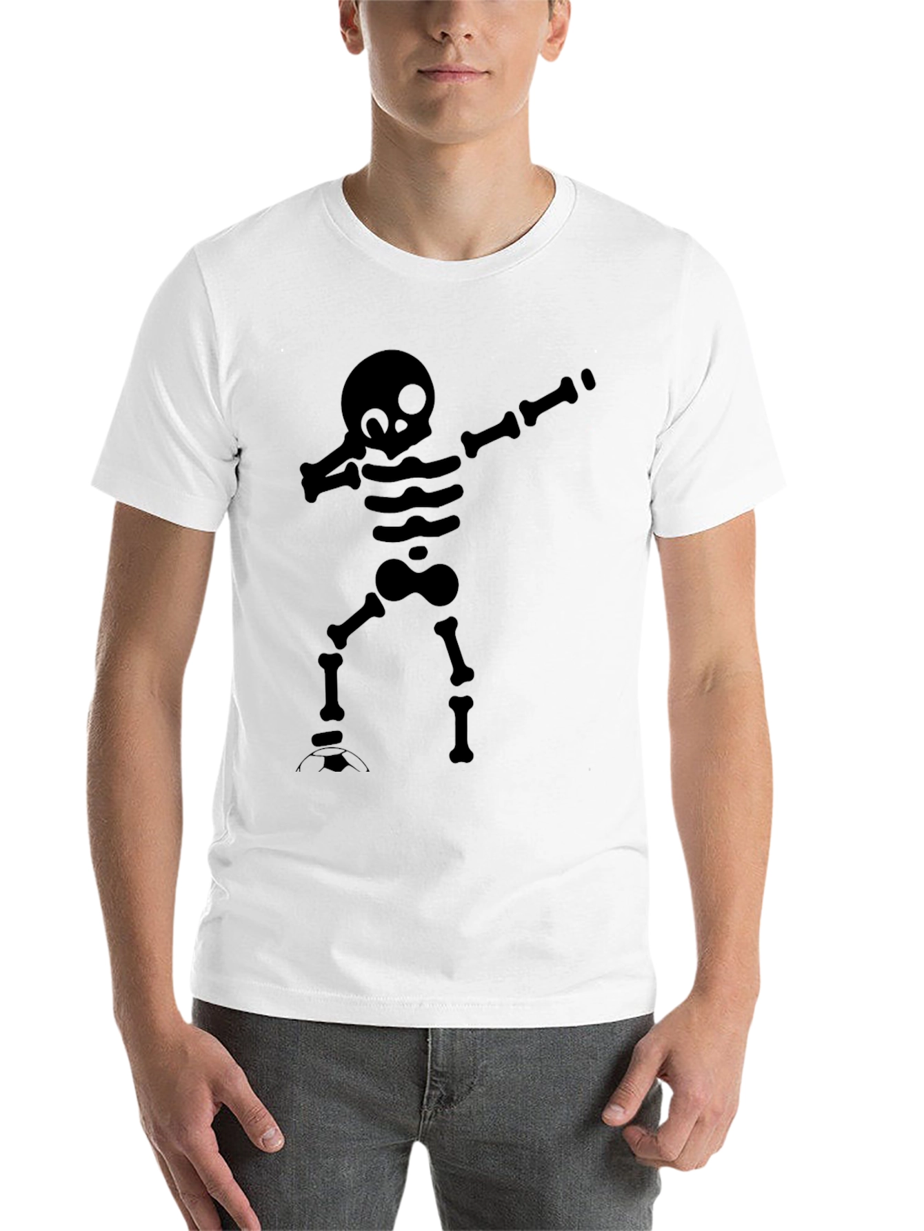 Black Skeleton Dab T-Shirt - Funny Halloween Tee view 14