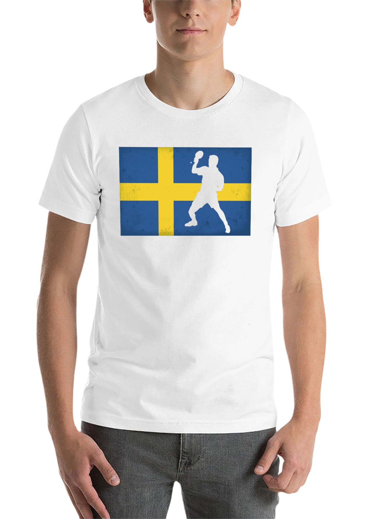Black Sweden Table Tennis Flag T-Shirt view 14