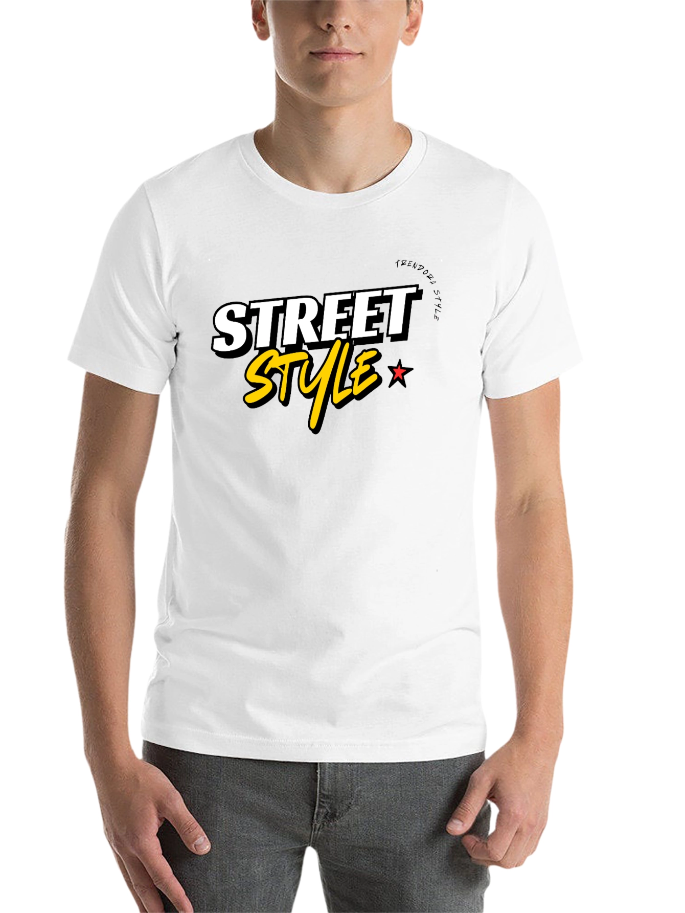 Black Street Style Graphic Tee - Black Cotton Blend view 14