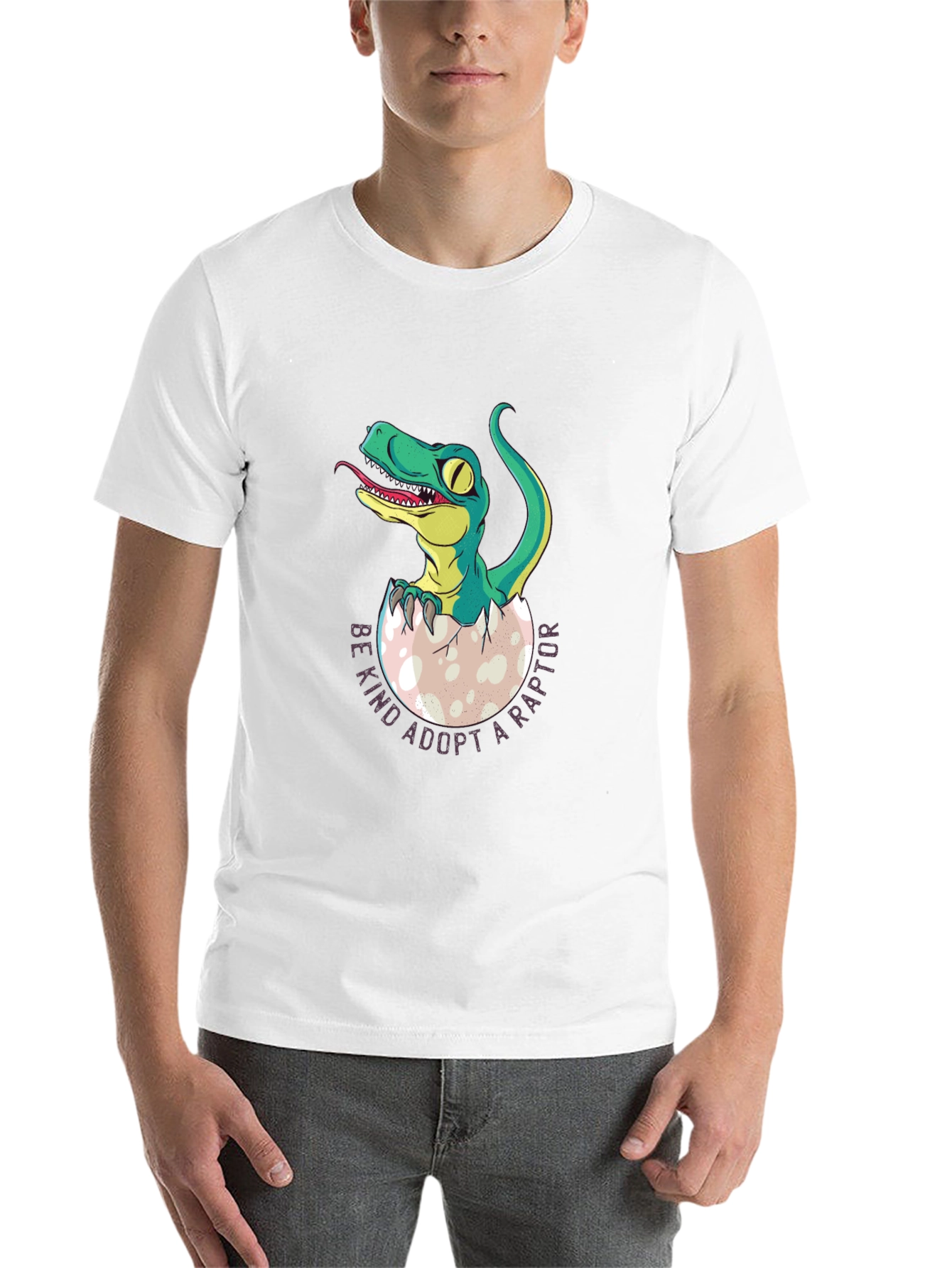 Black Adopt a Raptor T-Shirt - Unique Dinosaur Tee view 14