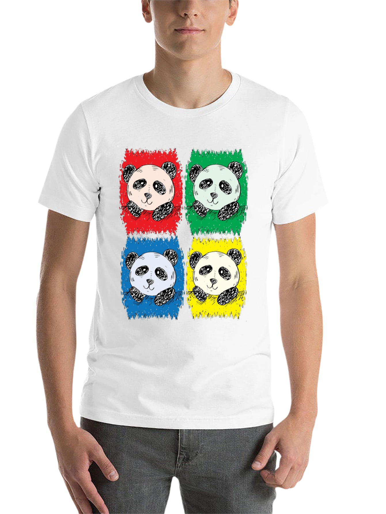 Black Pop Art Panda Graphic Tee - Unisex view 14