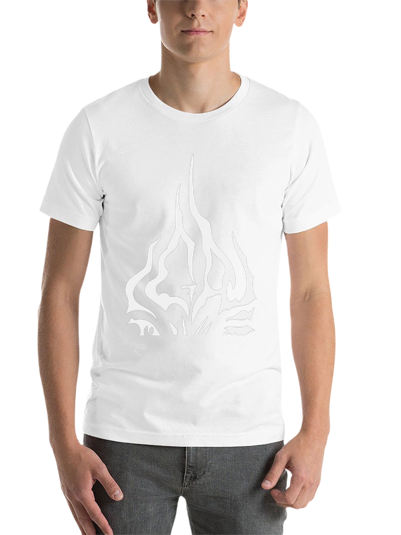 Black Abstract Flame Graphic Black T-Shirt view 14