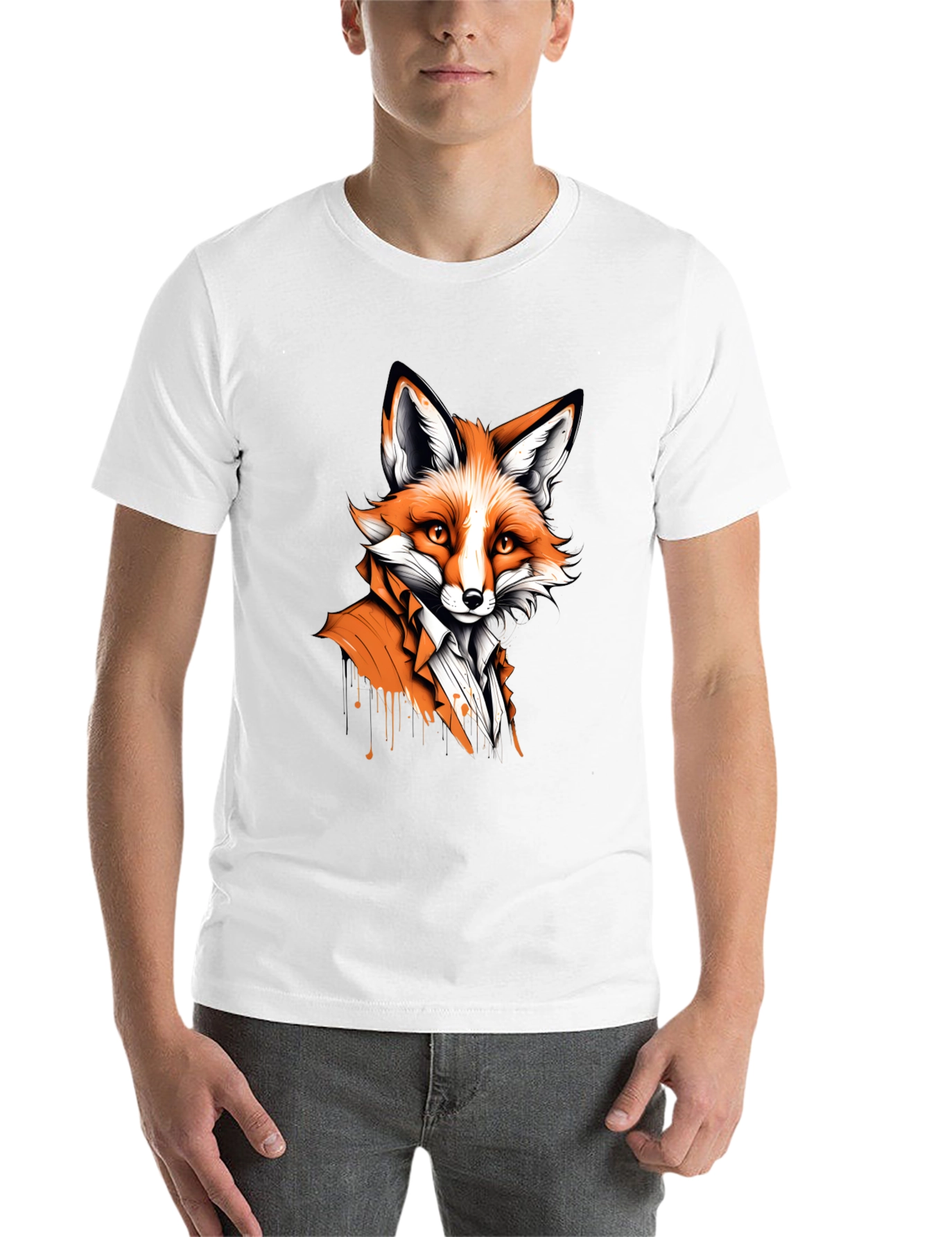 Black Fox in Suit Graphic Tee - Unique Animal Design view 14