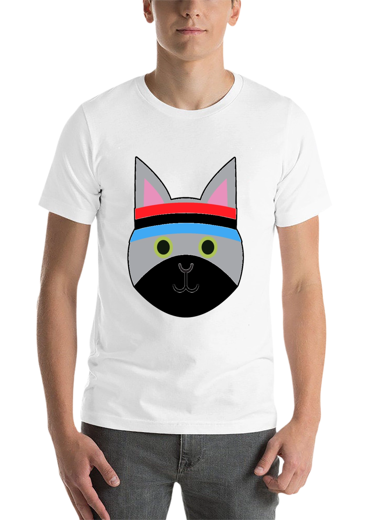 Black Cool Cat Workout T-Shirt - Funny Graphic Tee view 14