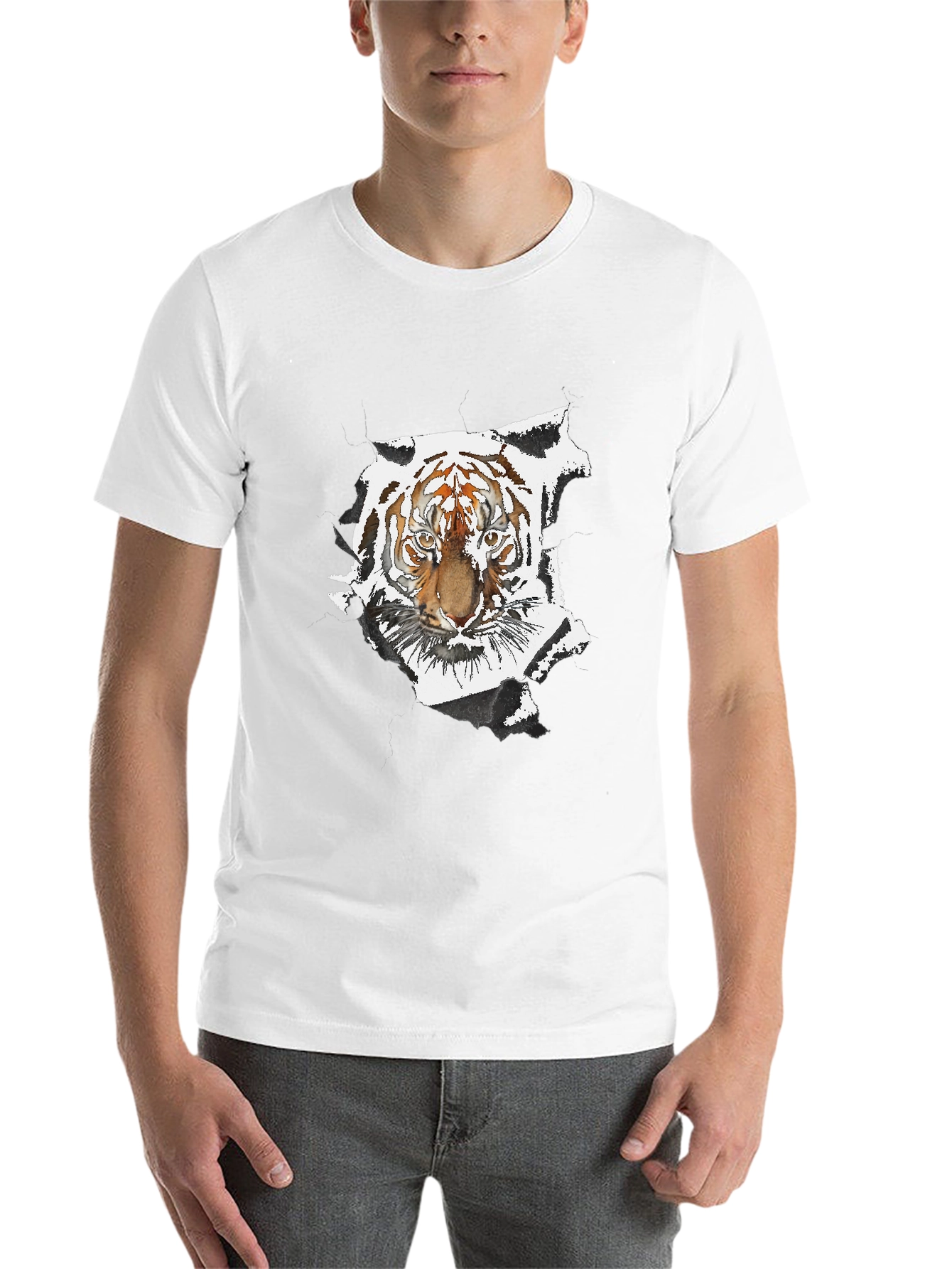 Black Tiger Graphic Black T-Shirt view 14