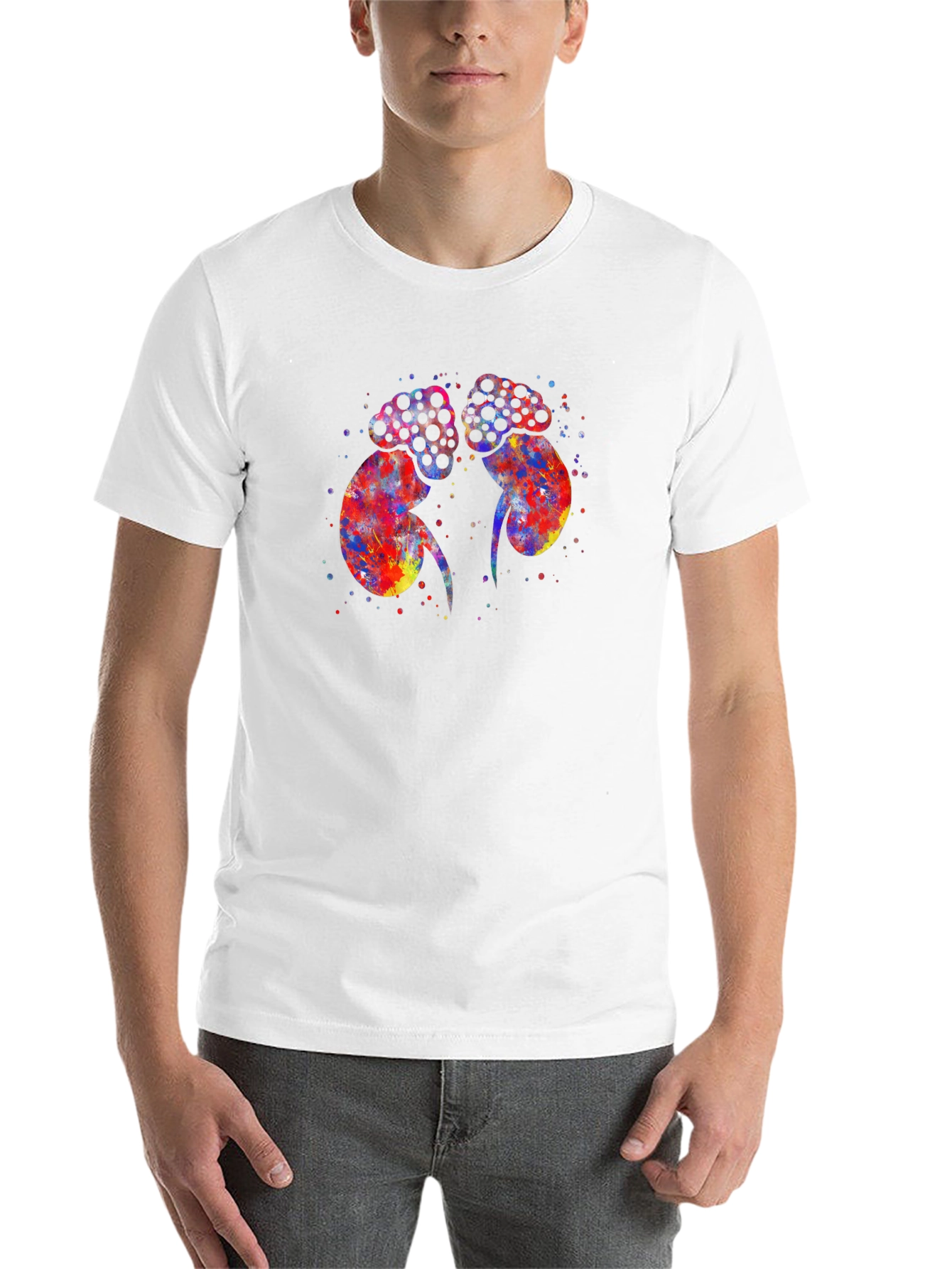 Black Colorful Kidney Print Black T-Shirt view 14