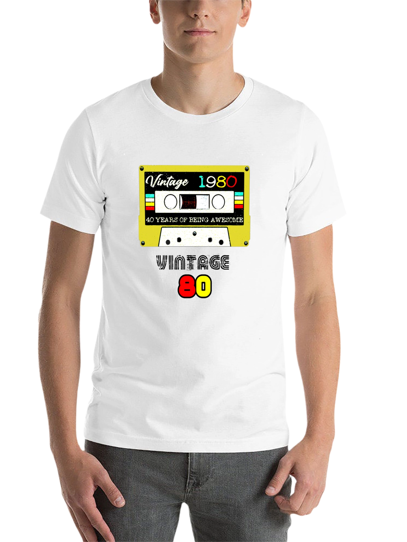 Black Vintage 1980 Cassette Tape Graphic T-Shirt view 14