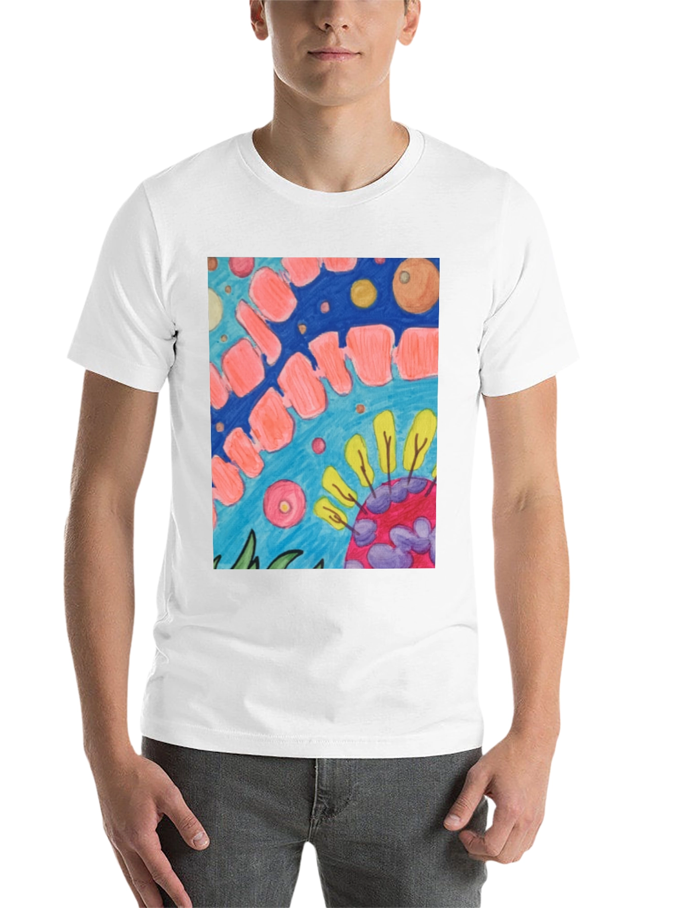 Black Abstract Art Print Black T-Shirt view 14