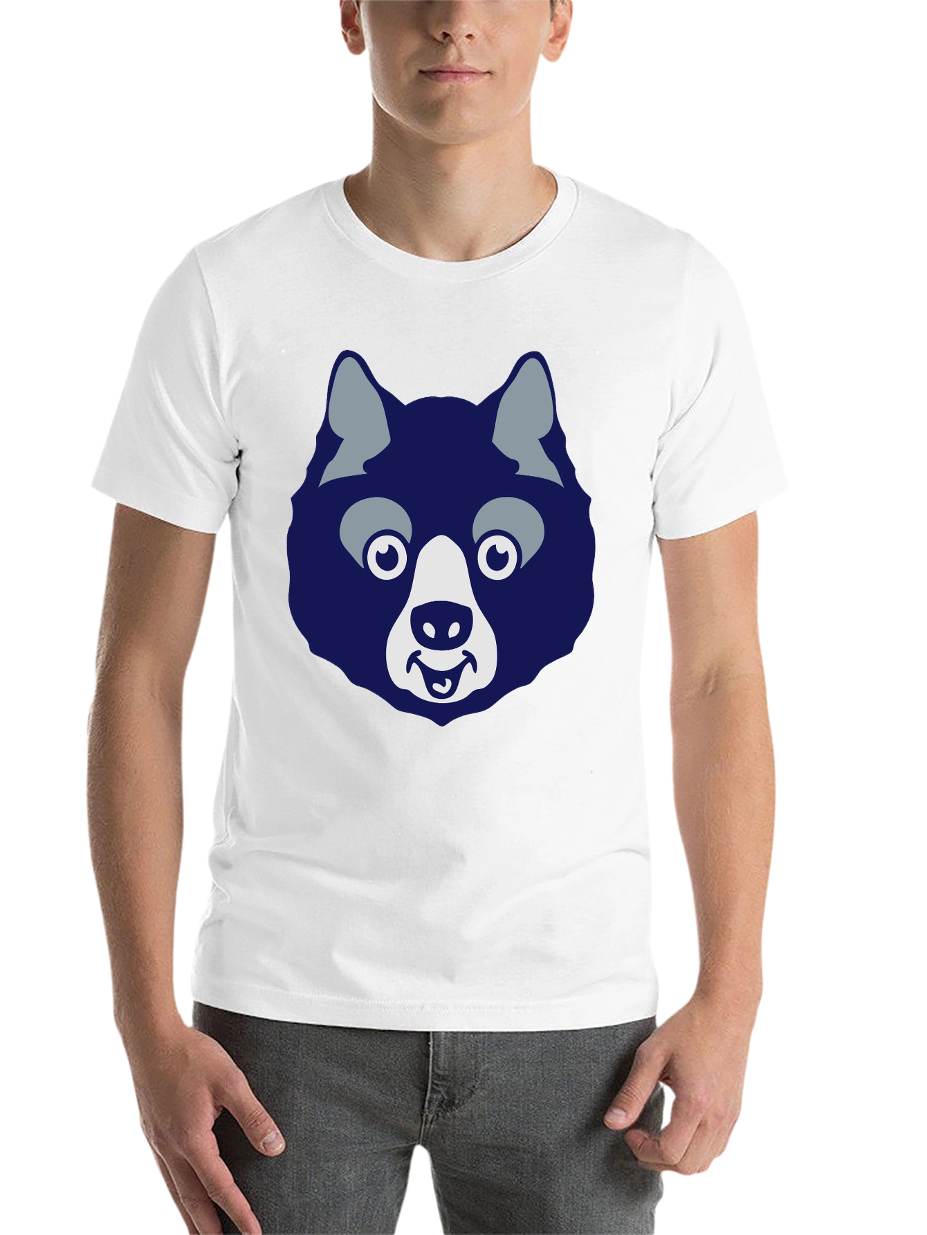 Black Funny Husky Graphic Tee - Men's Black T-Shirt view 14