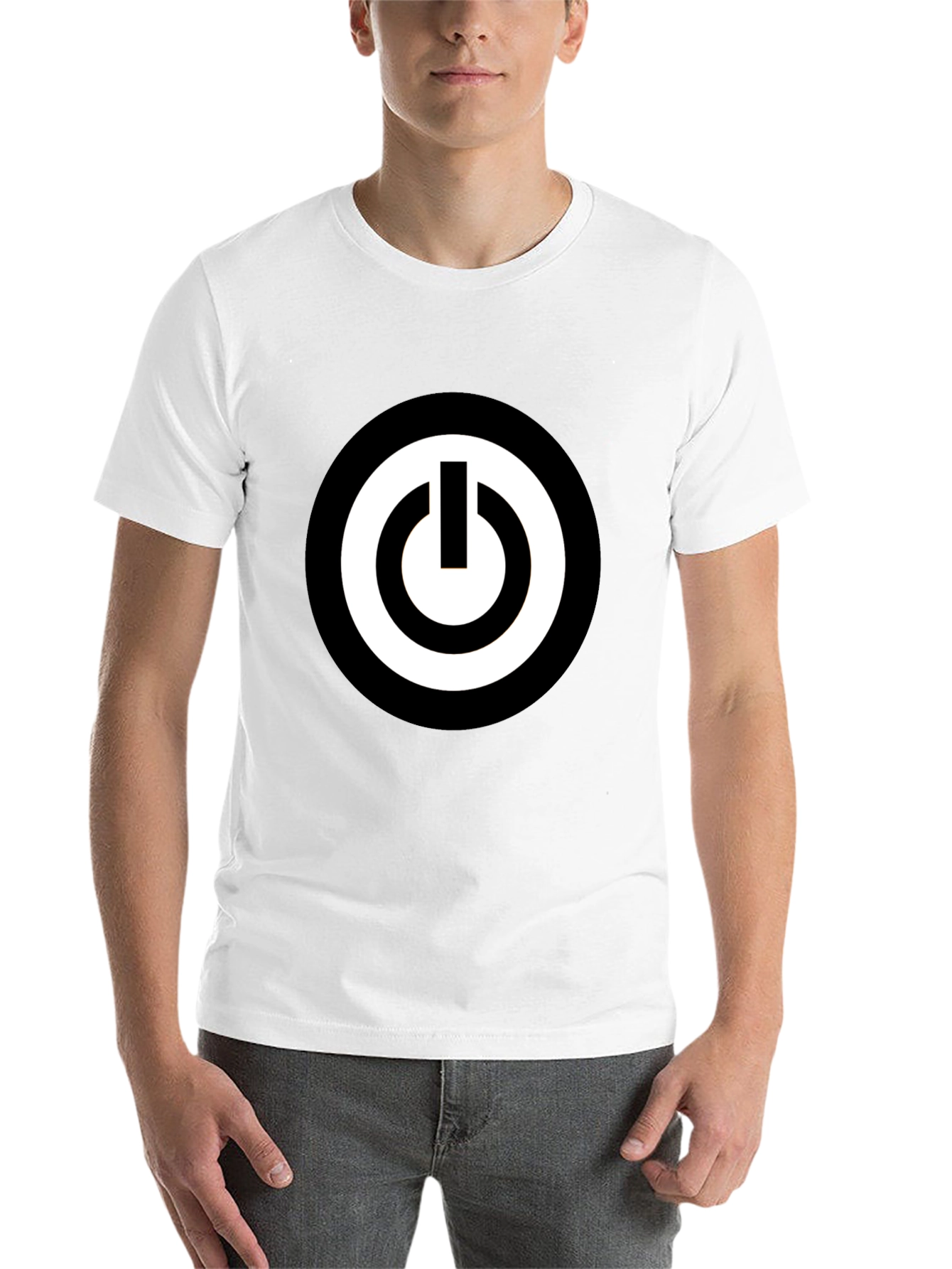 Black Black T-Shirt with Power Button Graphic view 14