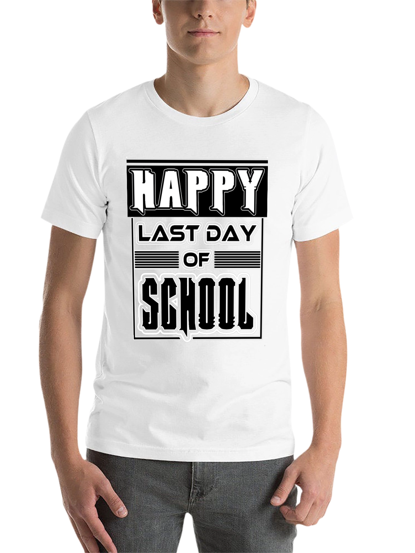 Black Happy Last Day of School Graphic Tee - Black Cotton Blend view 14