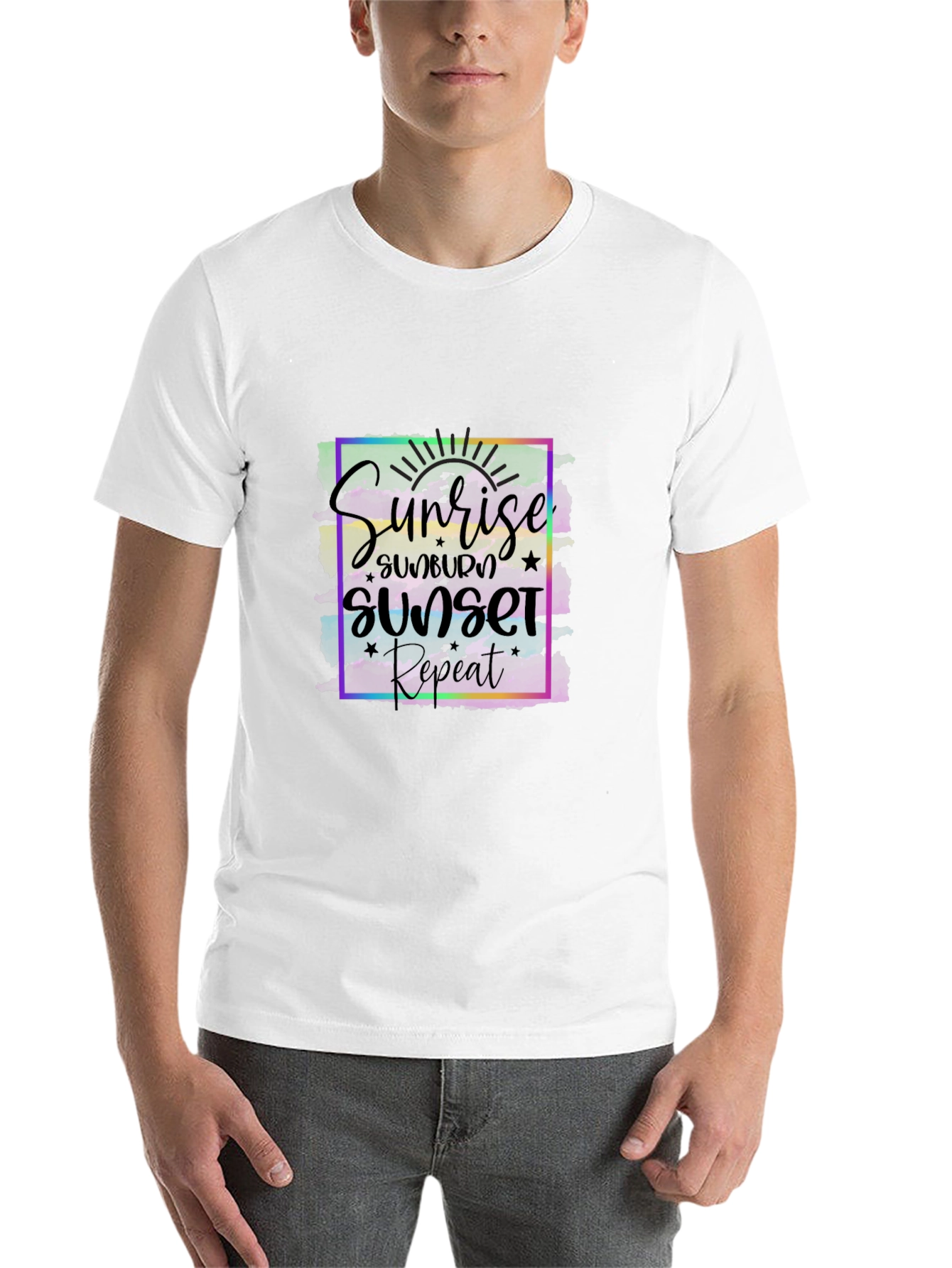 Black Sunrise Sunset Repeat Graphic Tee view 14