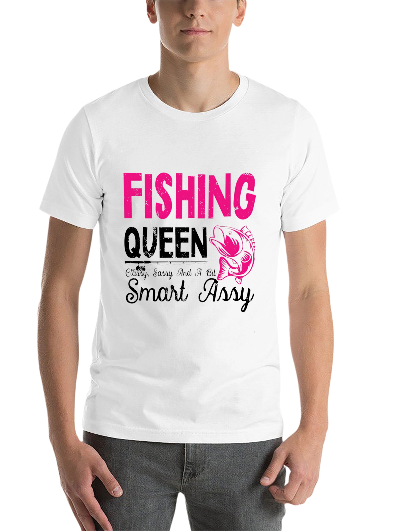 Black Fishing Queen T-Shirt - Classy, Sassy, Smart Assy view 14