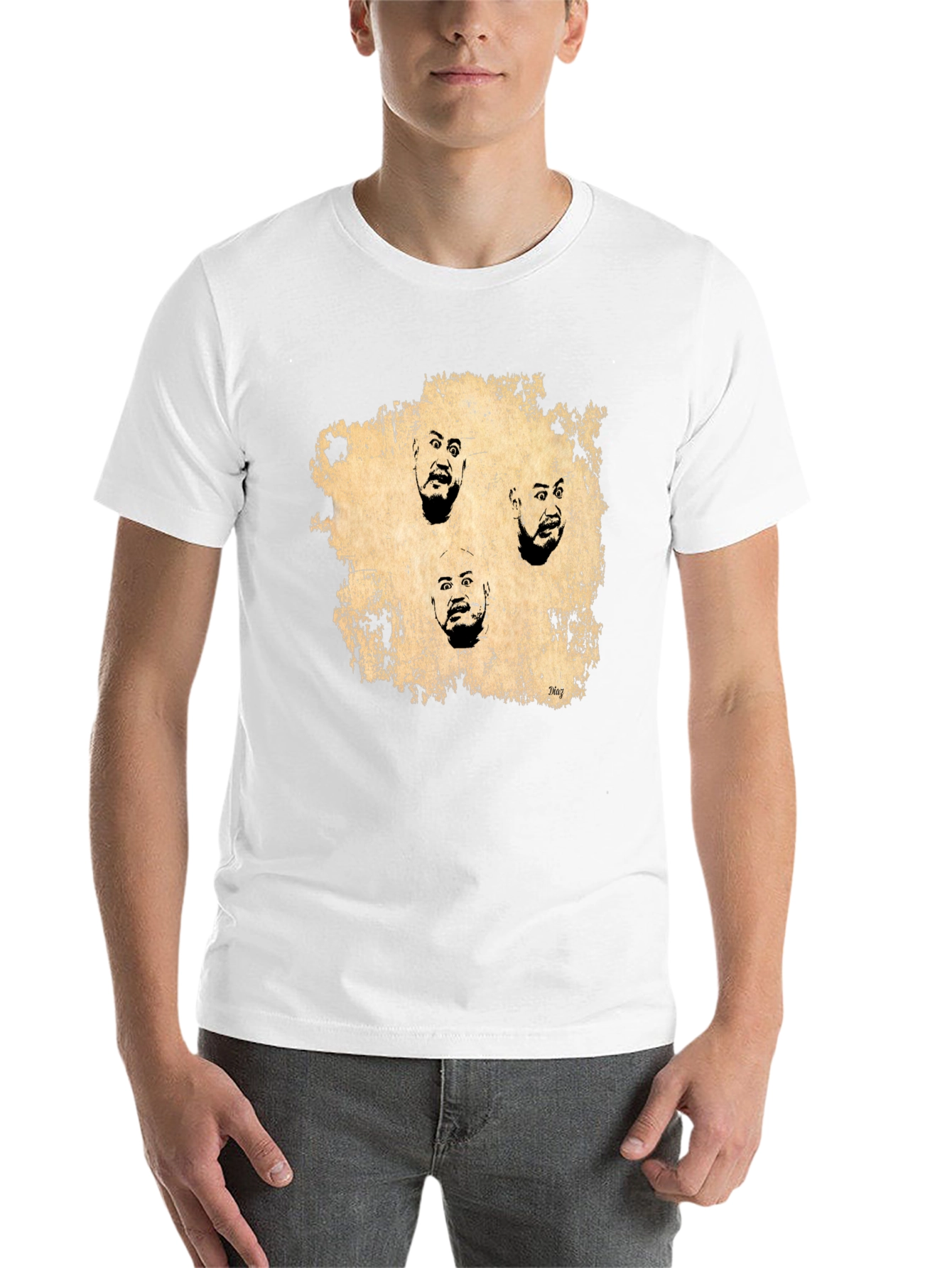 Black Expressionist Faces Graphic Tee - Black view 14