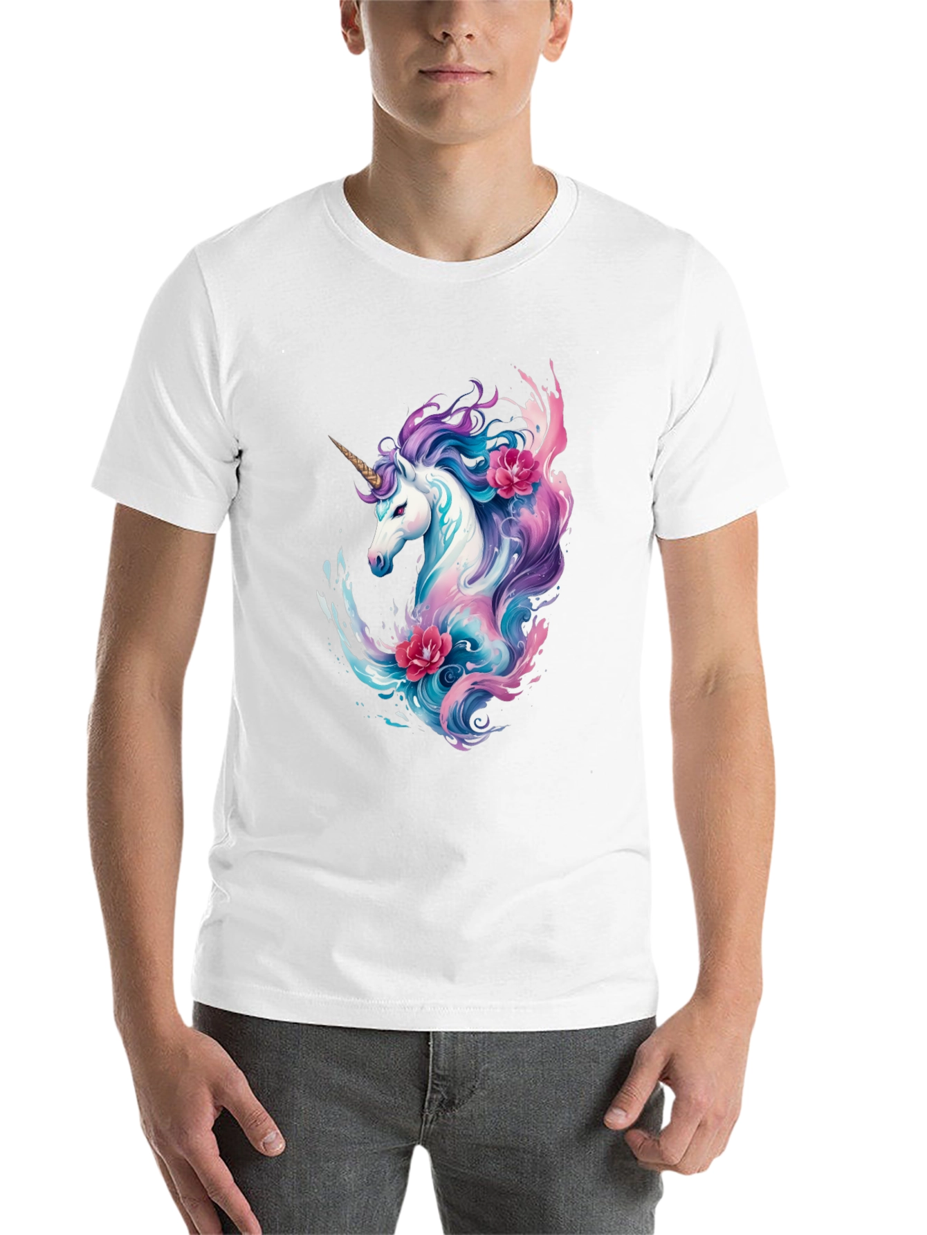 Black Unicorn Graphic Print T-Shirt view 14