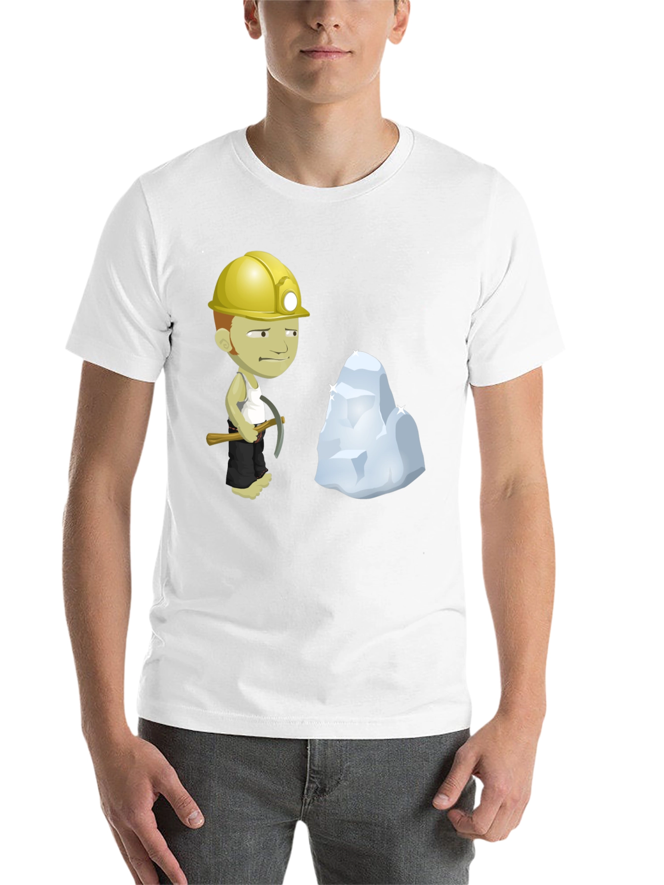 Black Miner Cartoon Black T-Shirt view 14