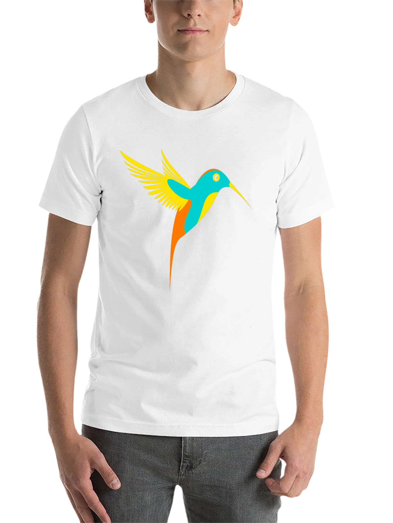 Black Hummingbird Graphic Tee - Black Casual T-Shirt view 14